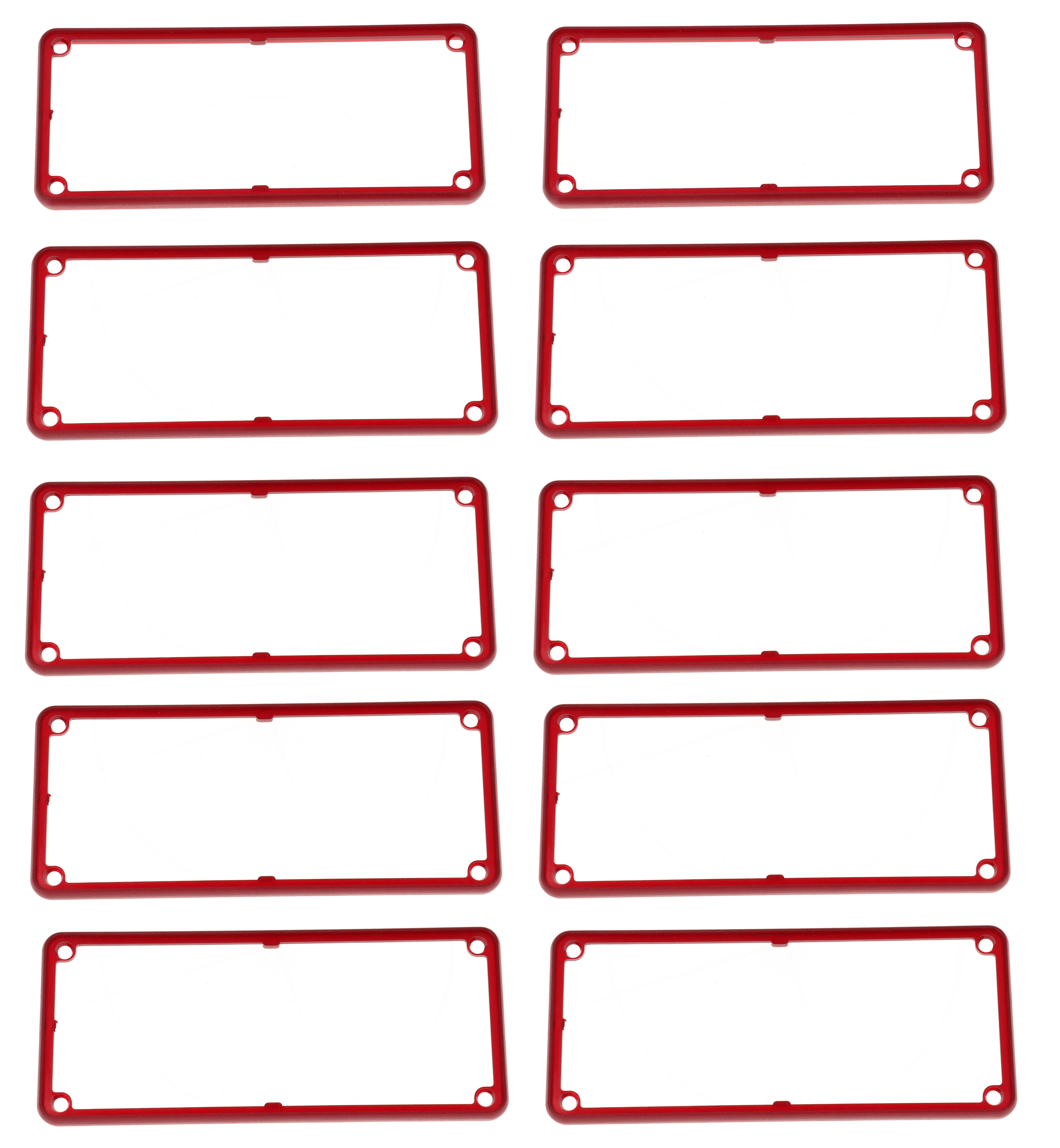 1455QBTRD-10 — translucent red plastic open bezels for 1455Q enclosures- 10/pack