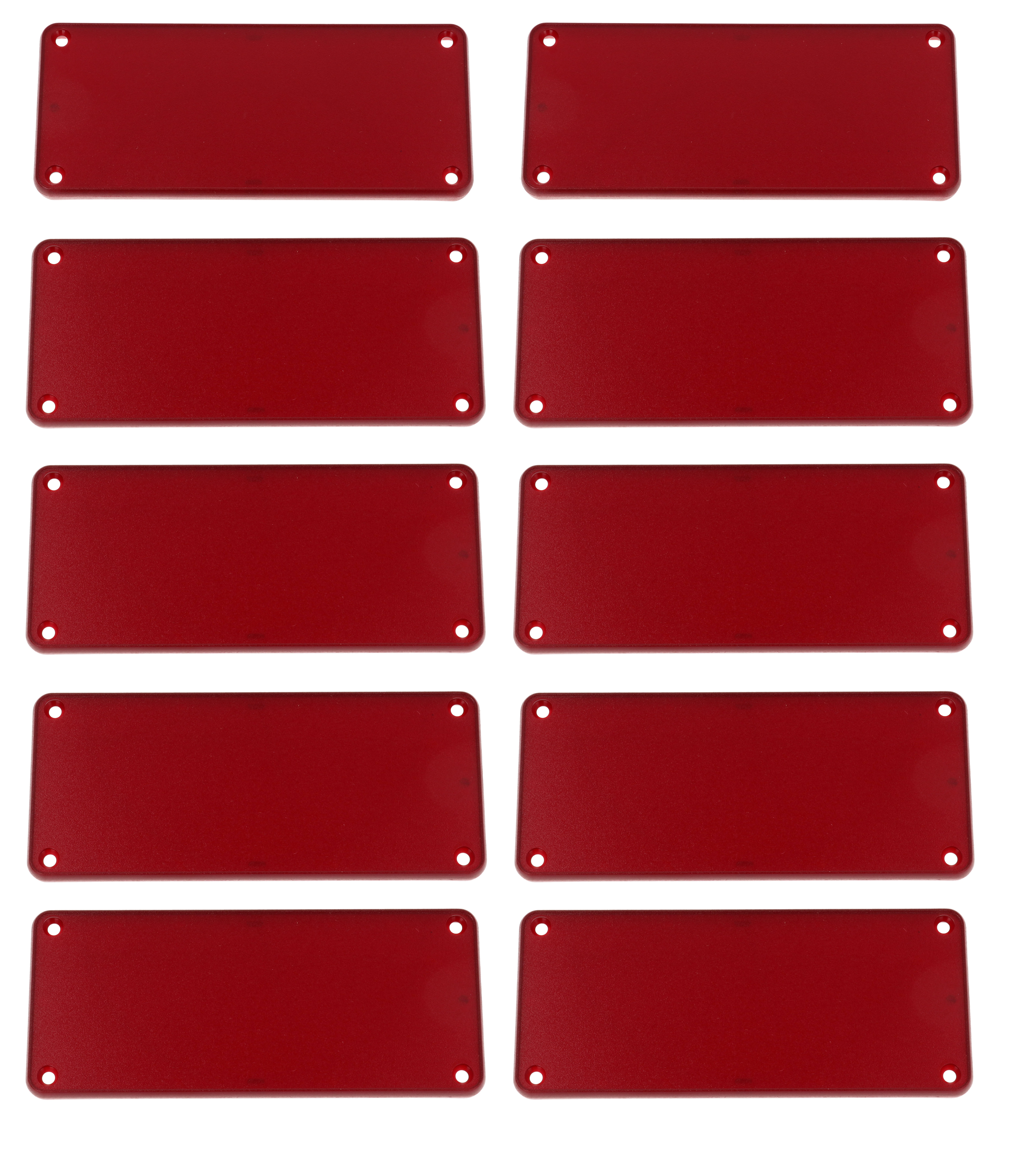 1455QPLTRD-10 — translucent red plastic solid bezel for 1455Q enclosures- 10/pack