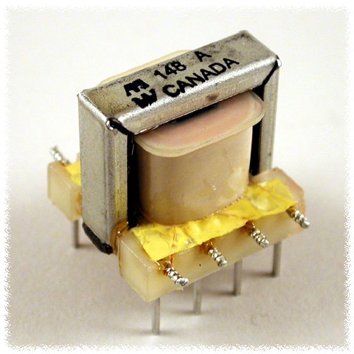 148K open-frame PC board mount audio driver transformer with pin terminals — view 2
