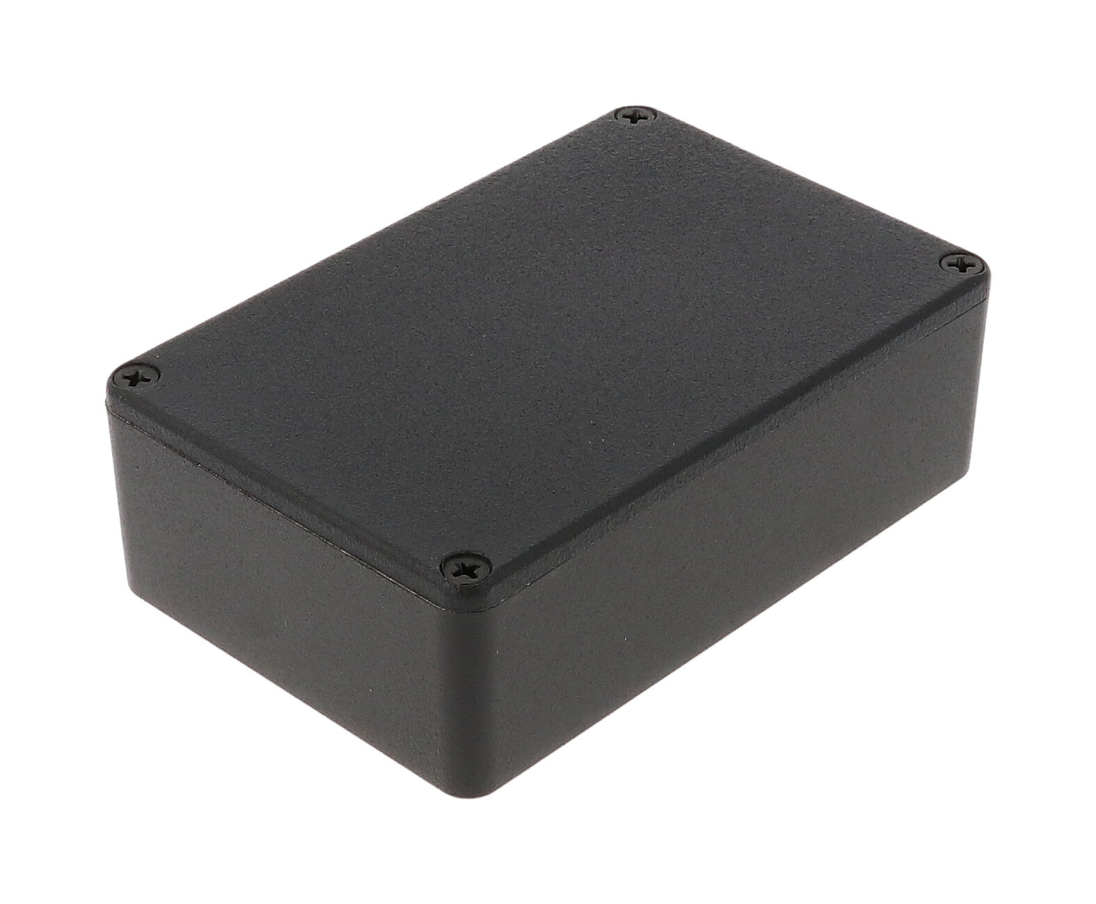 1590B3BK textured black diecast aluminum enclosure, 116 x 77 x 38 mm