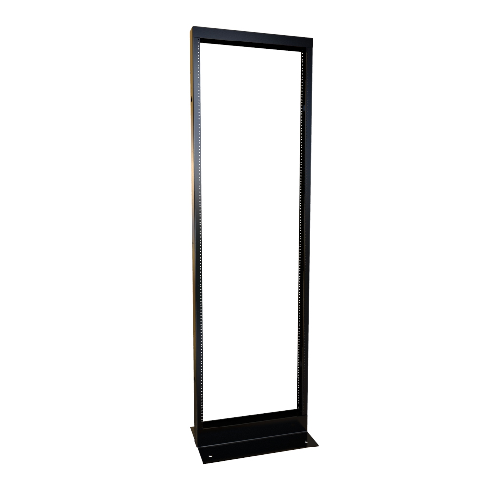 Hammond DNRR63HDW 36U 19-inch 2-post welded open frame rack in RAL9005 black with 10-32 tapped rails — view 4