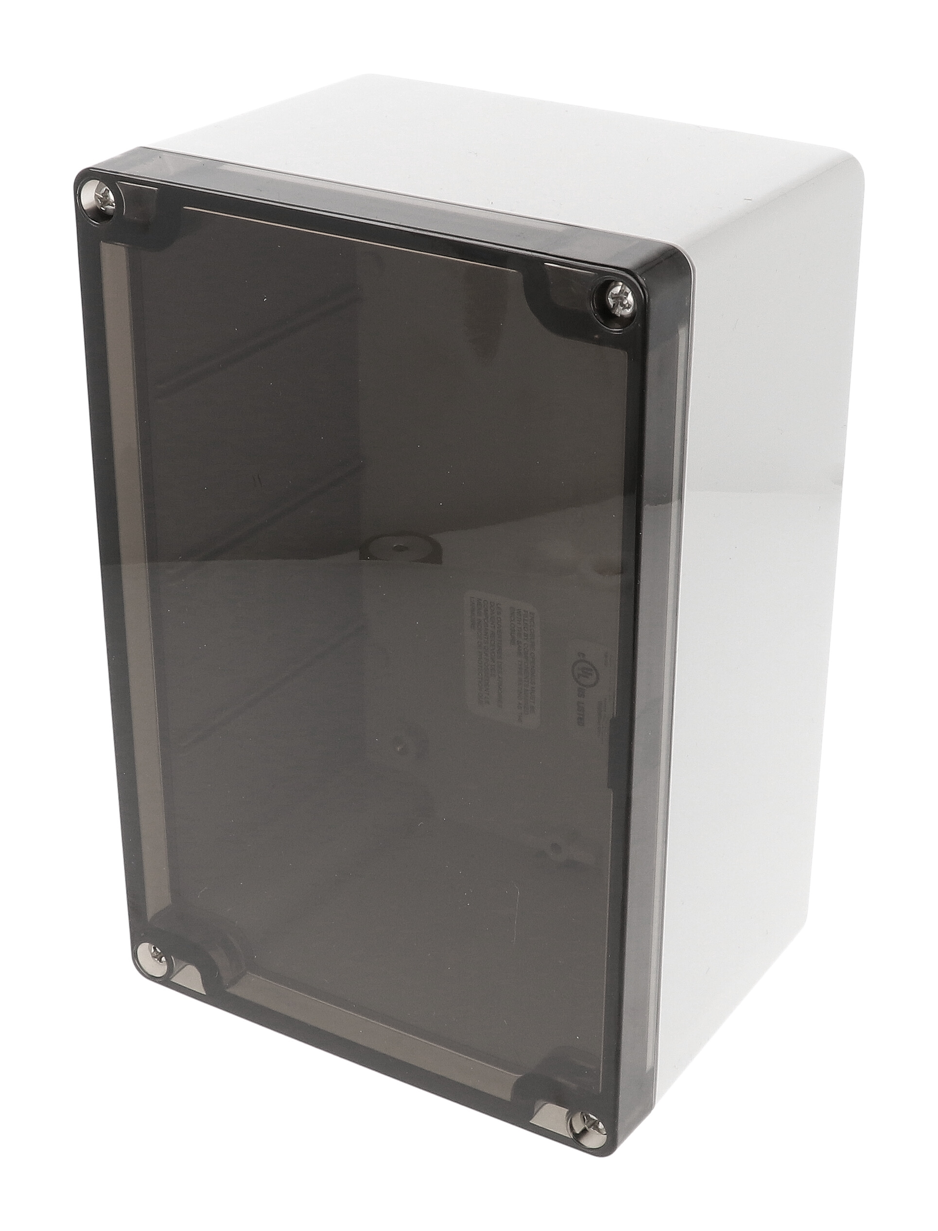 1554T2GYSL — RAL7035 grey polycarb plastic watertight enclosure, smoked lid