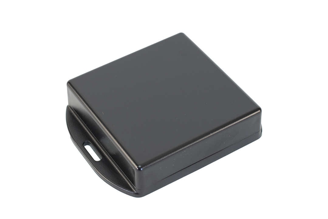 1551WXFLBK black 80 x 80 x 22 mm flanged watertight polycarbonate enclosure