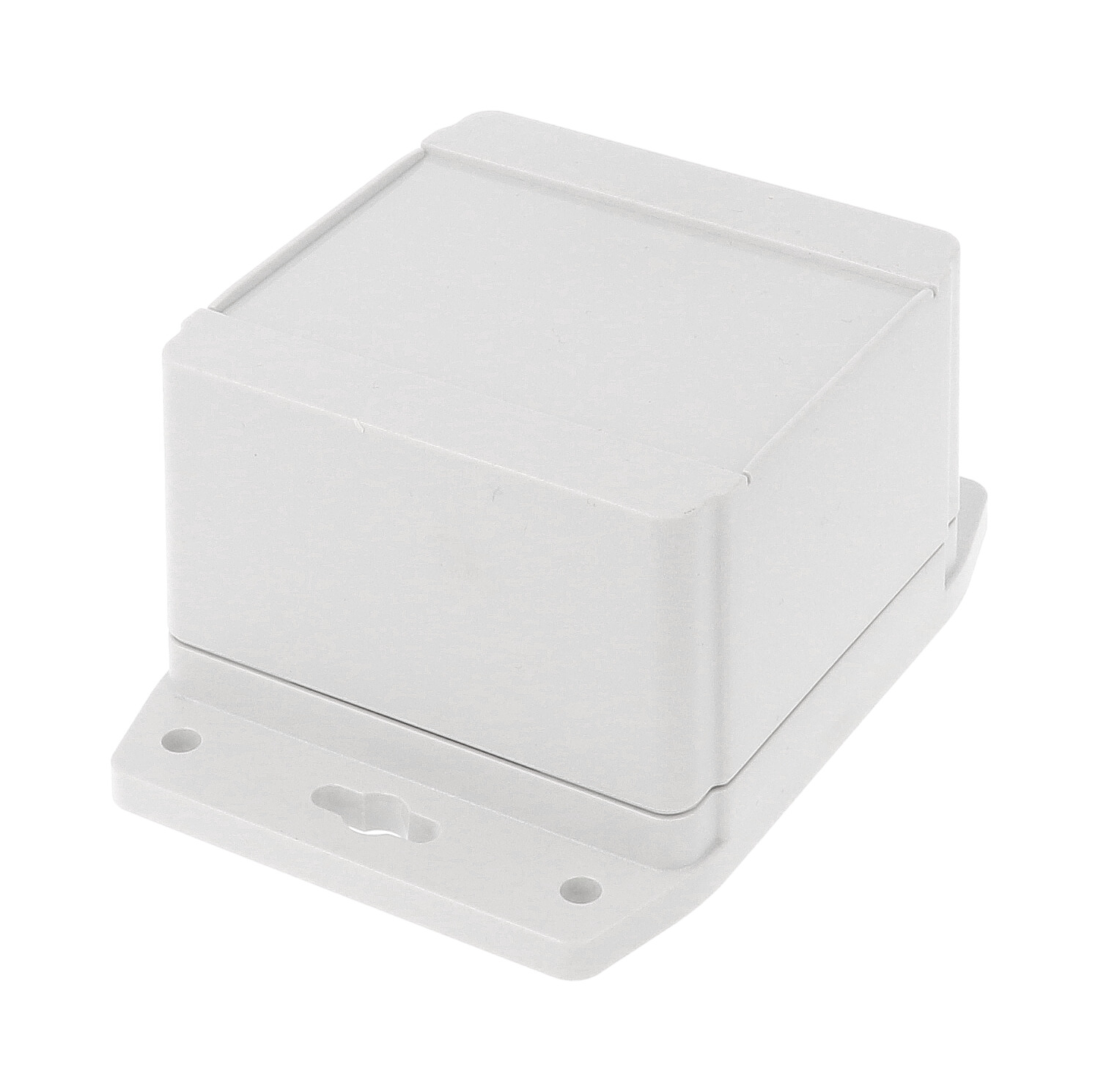 1555E2F42GY grey polycarbonate flanged NEMA 4X enclosure, 90 x 90 x 63 mm
