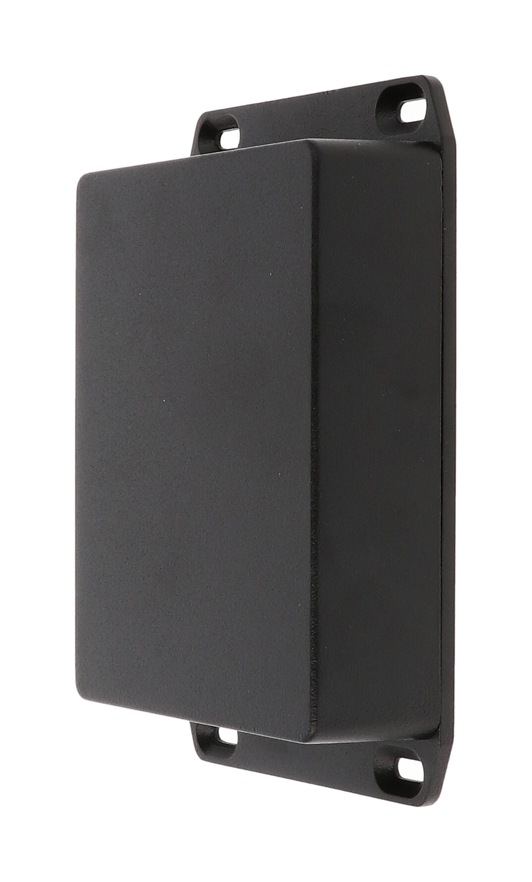 1590BB2FLBK black textured diecast aluminum enclosure with flanged mounting lid