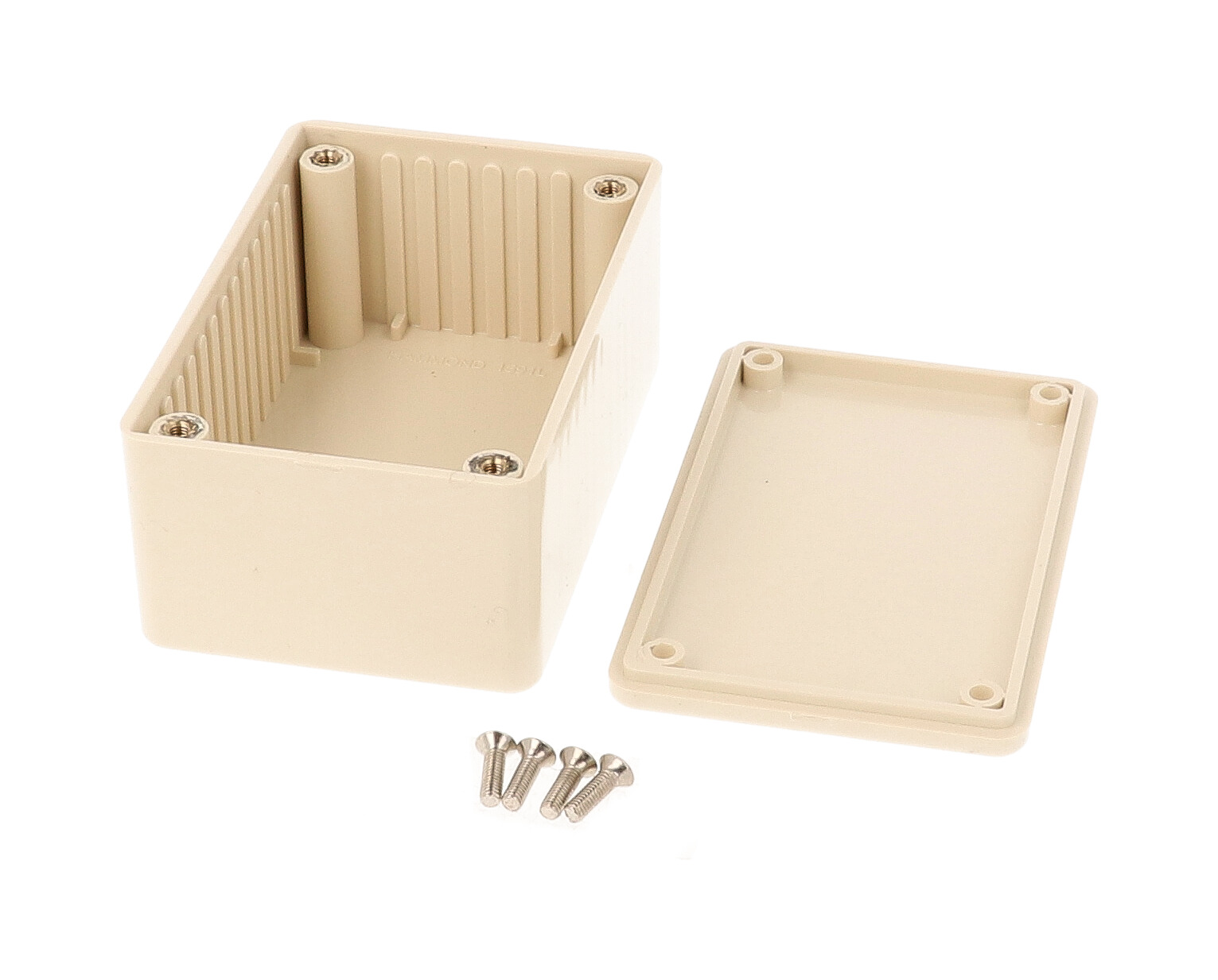 1591LBG beige ABS plastic enclosure with lid, 85 x 56 x 39 mm