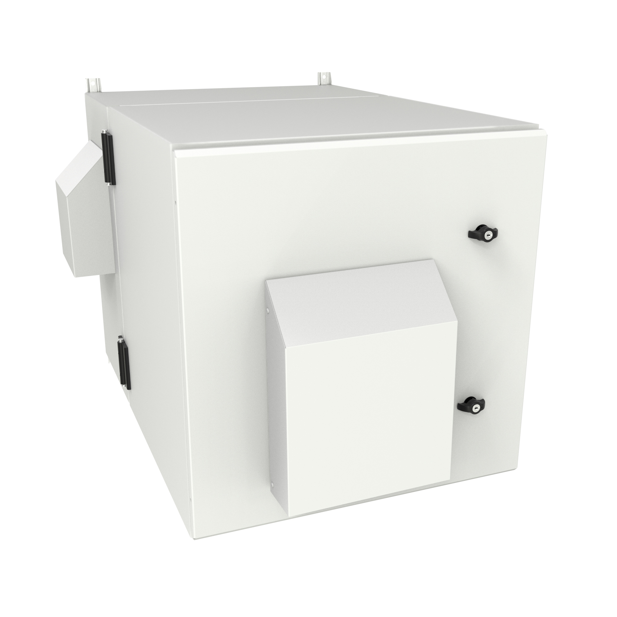 Hammond NWM18U2536SFLG 18U outdoor wall-mount cabinet with solid filter-ready door in light gray finish — view 3