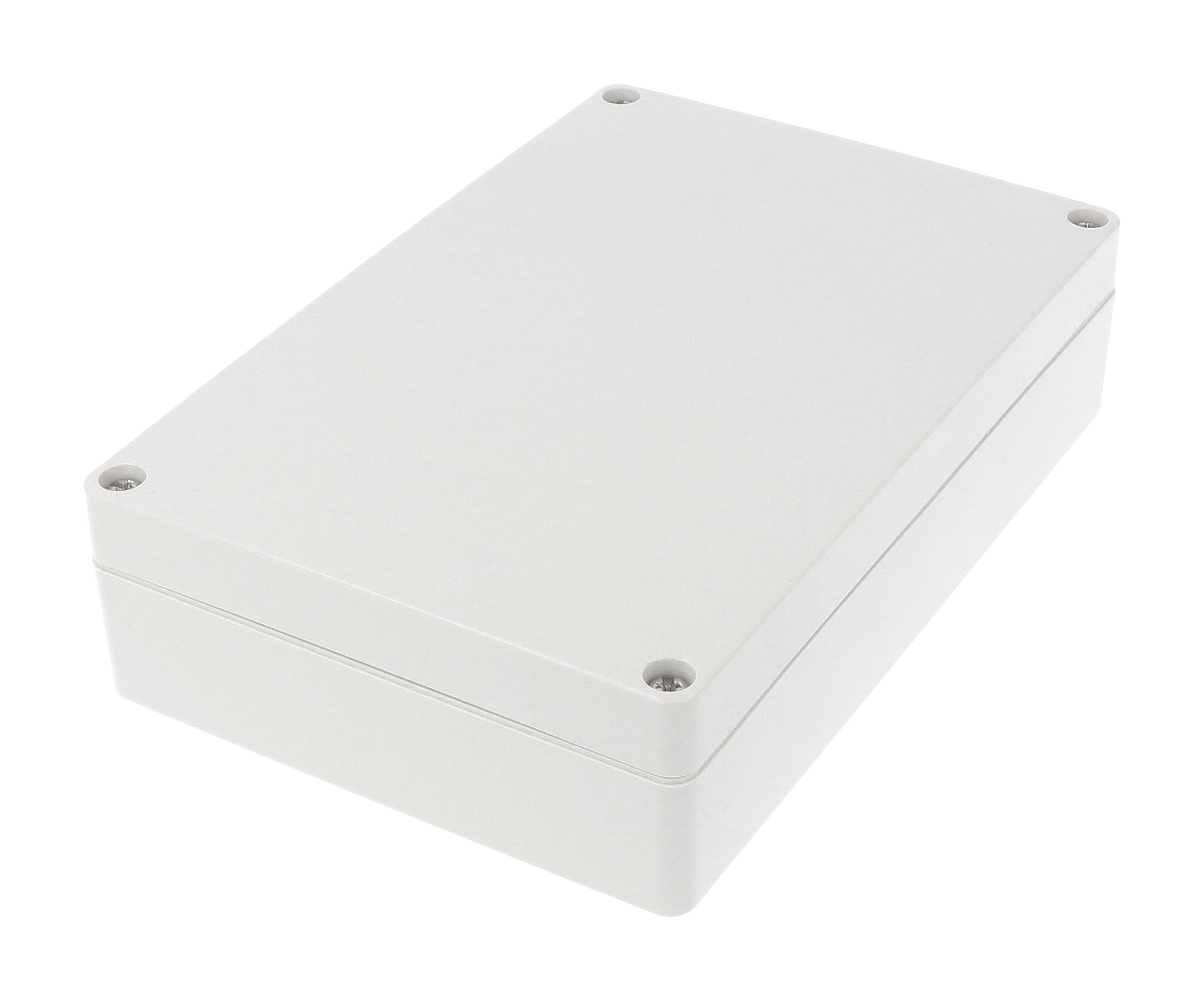 1554HL2GY gray polycarbonate NEMA 4X enclosure, 180 x 120 x 46 mm, with solid gray lid