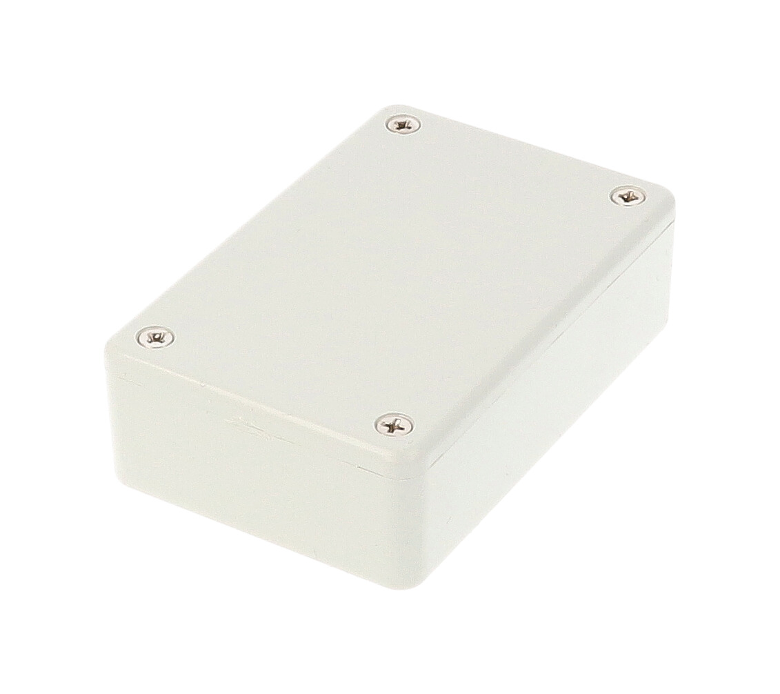 1591MGY light gray ABS plastic enclosure with lid and molded card guides