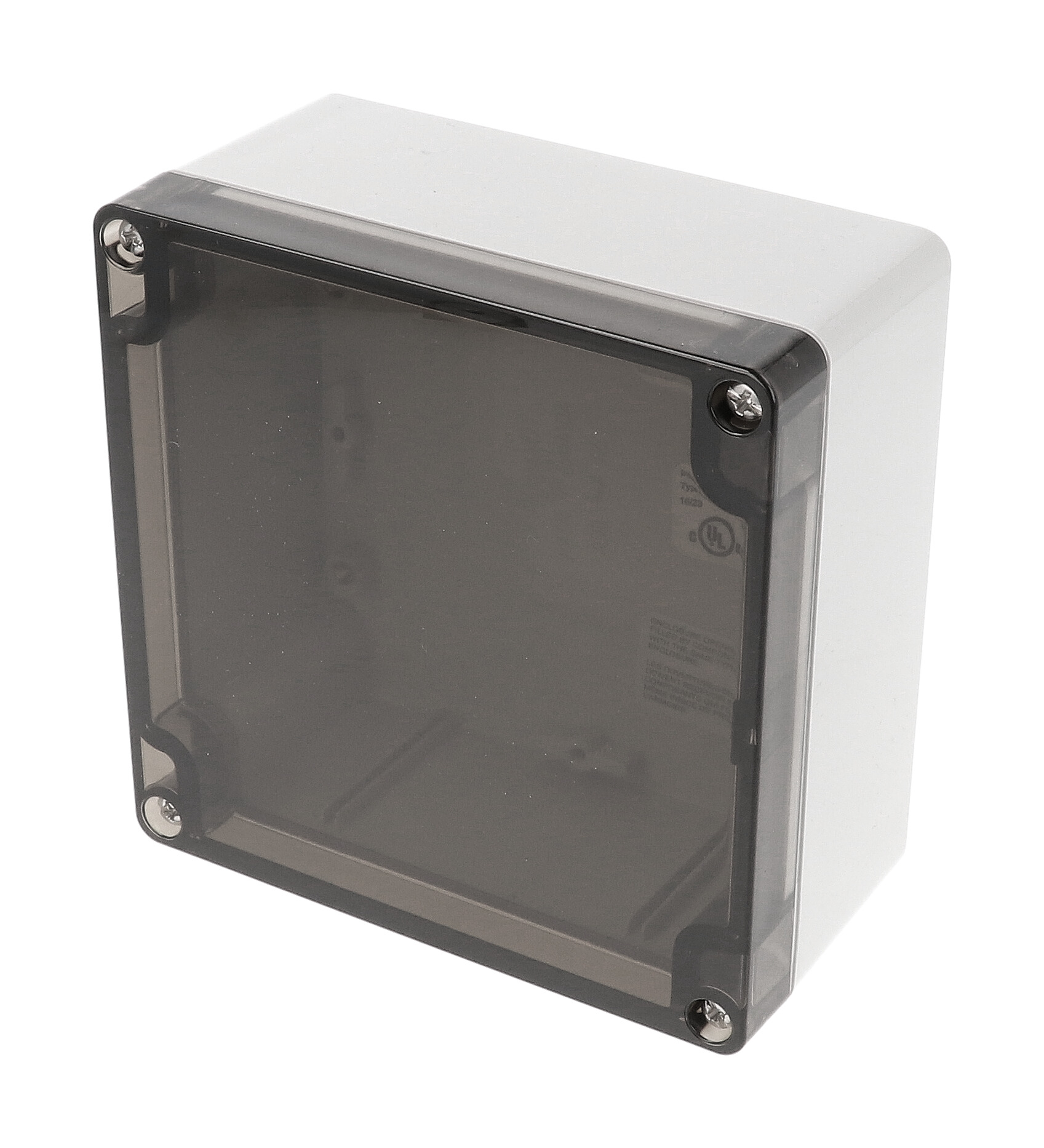 1554N2GYSL — RAL7035 grey polycarb plastic watertight enclosure, smoked lid