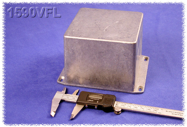 1590VFL natural aluminum deep diecast aluminum enclosure with wall-mounting flanged lid