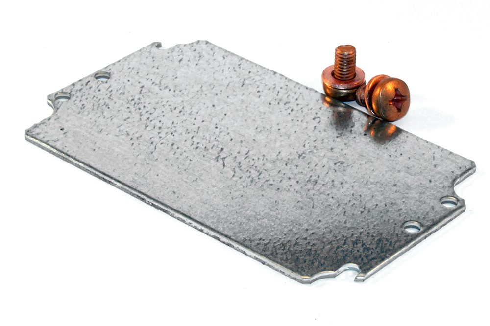 1590Z120PL galvanized steel inner mounting panel for the 1590Z120 diecast enclosure
