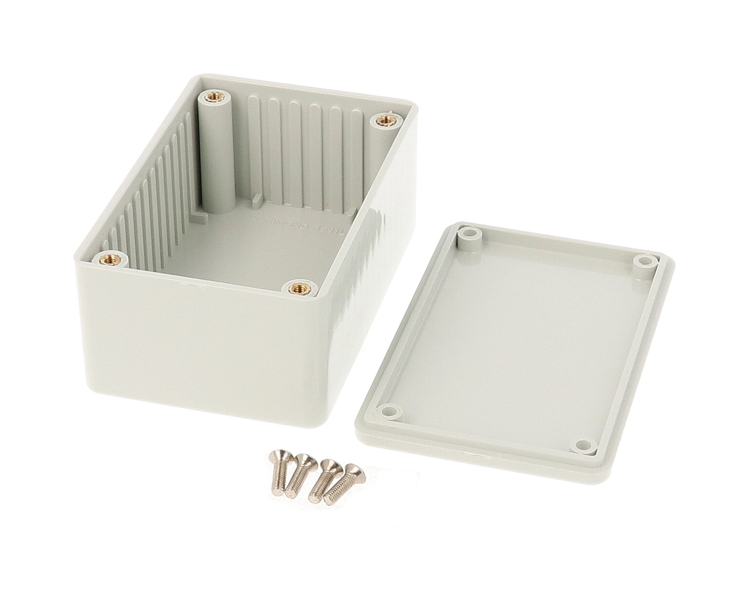 1591LGY light gray ABS plastic enclosure with lid and molded card guides