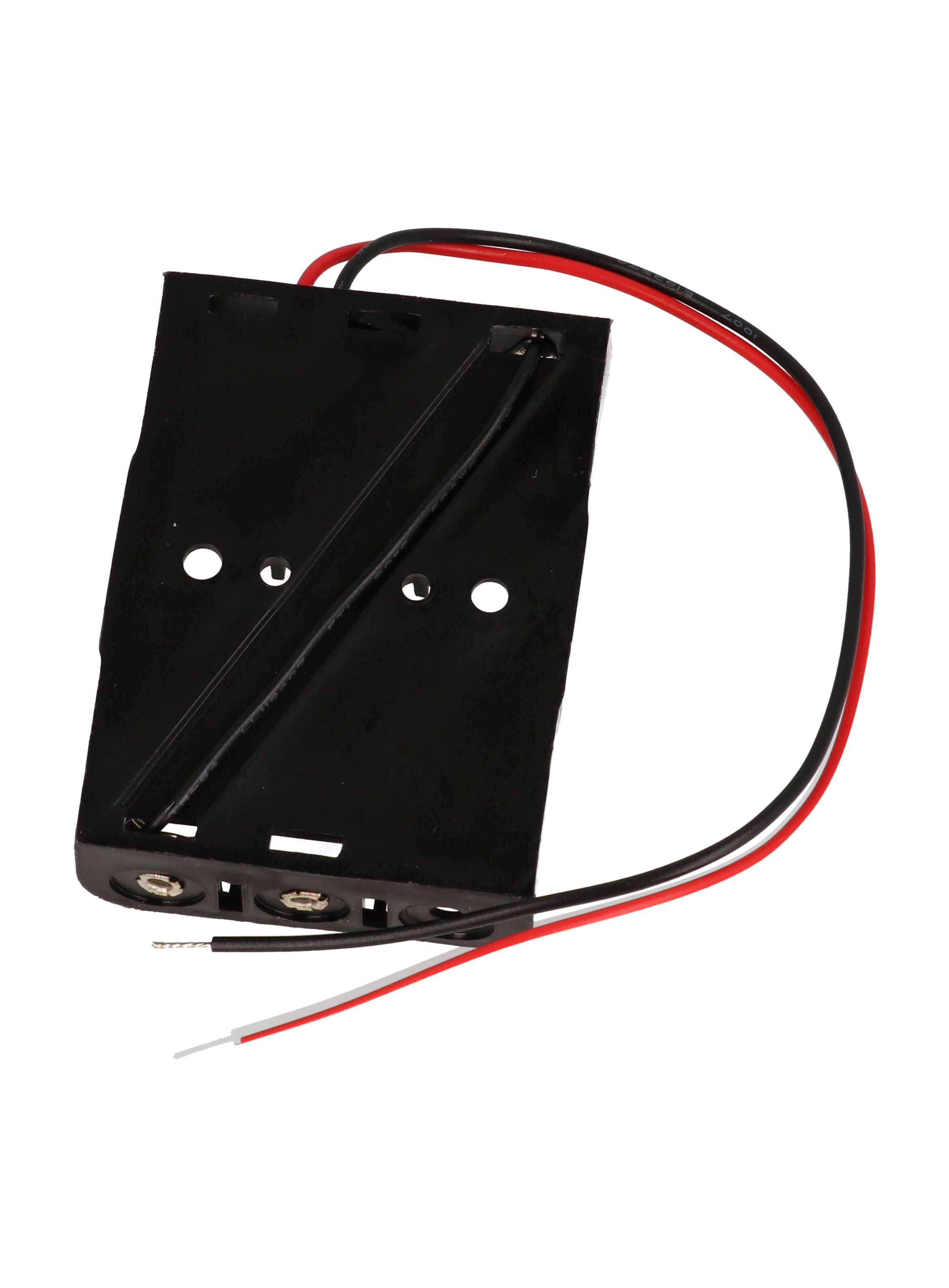 BH3AAAW black three-cell AAA battery holder with wire leads