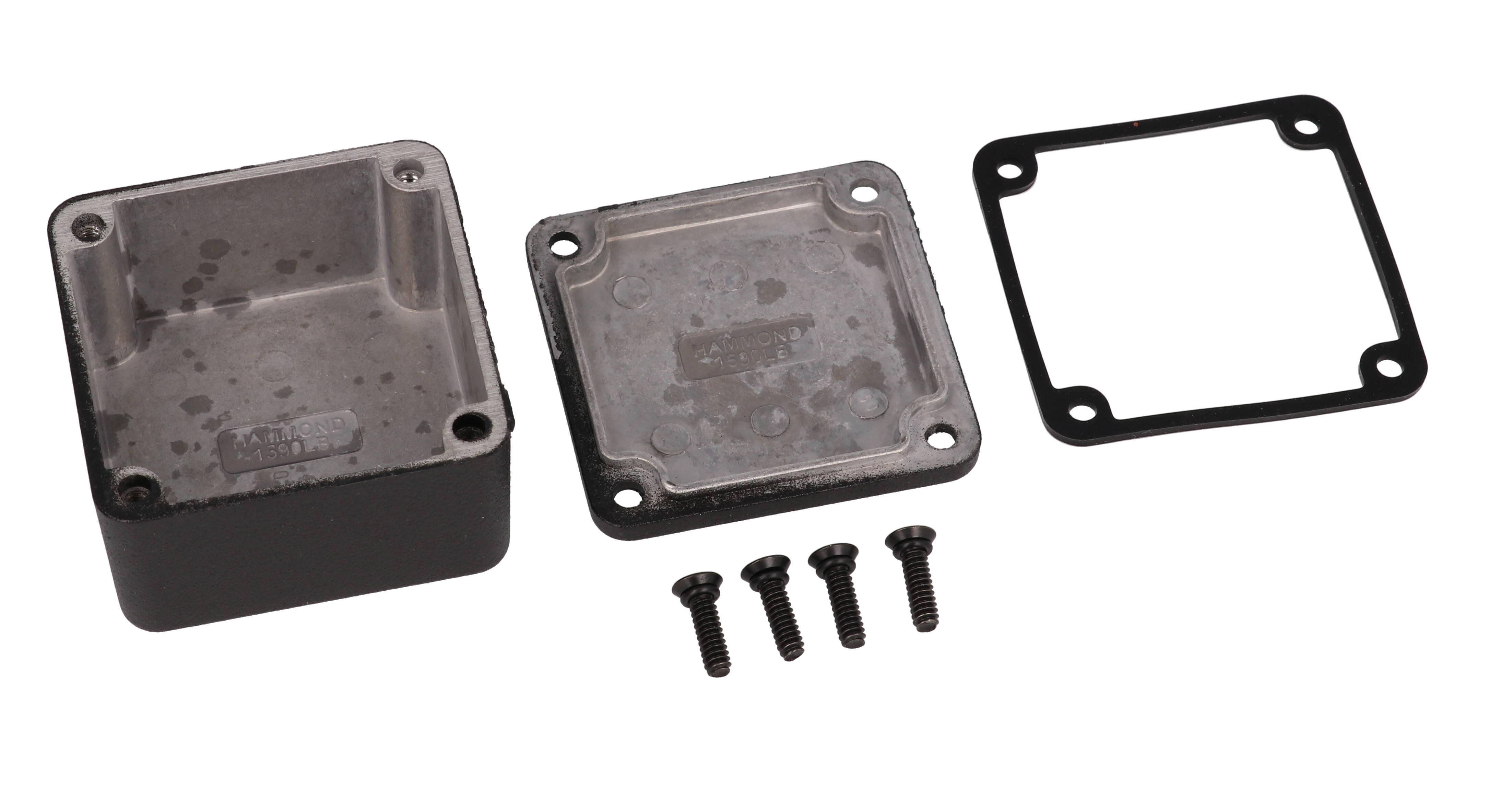 1590WLBBK black watertight diecast aluminum enclosure, 51 x 51 x 31 mm