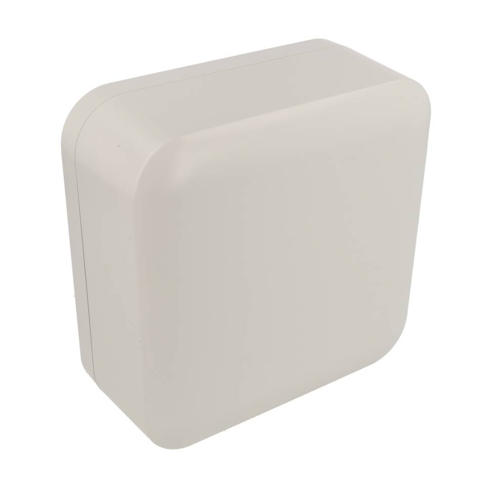 1556FAGY light gray 160 x 160 x 70 mm ABS desktop and wall-mount enclosure with rounded corners