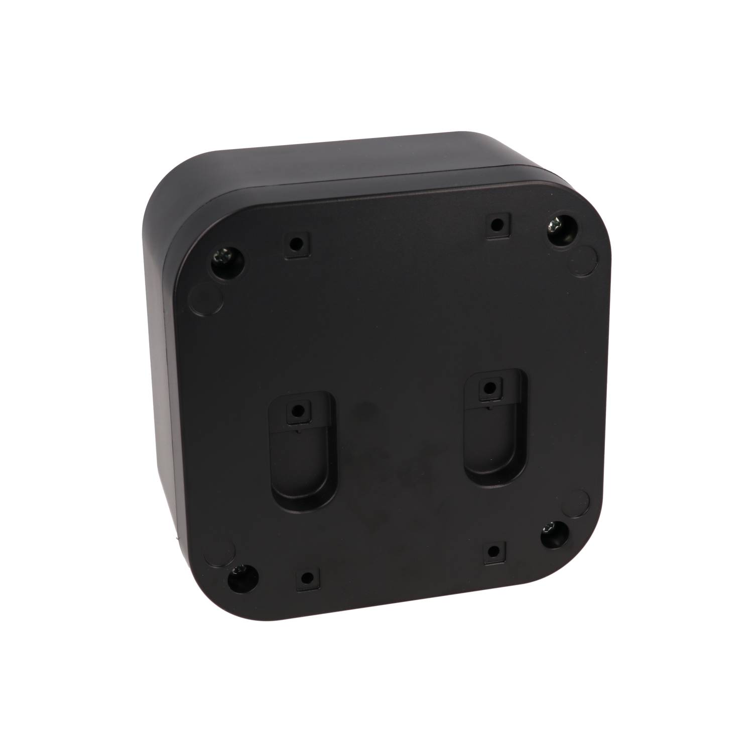 1556DABK black flame-retardant ABS 120 x 120 x 70 mm desktop and wall-mount enclosure with rounded corners