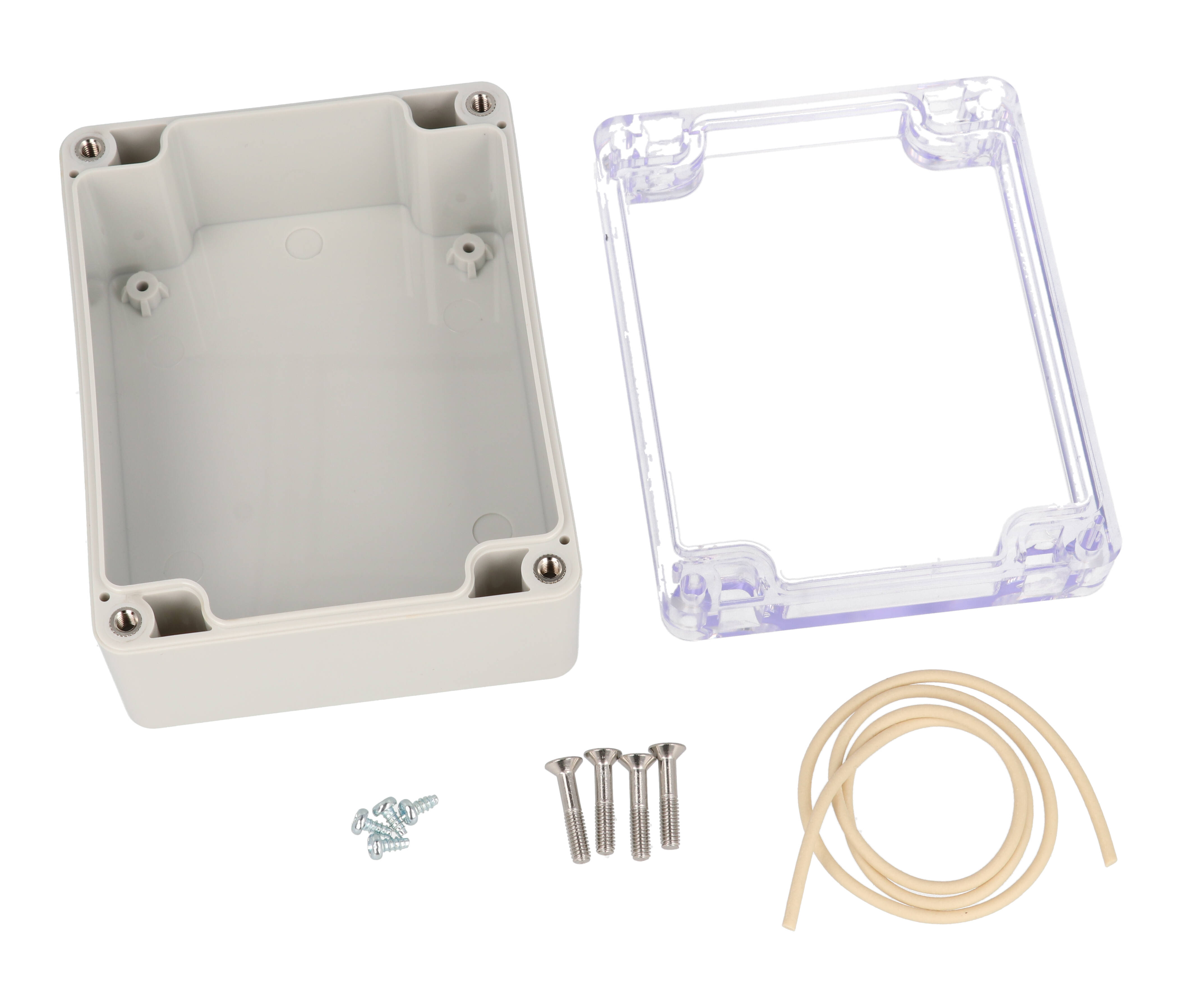 RZ0212C polycarbonate water-tight enclosure with clear lid, 115 x 90 x 55 mm