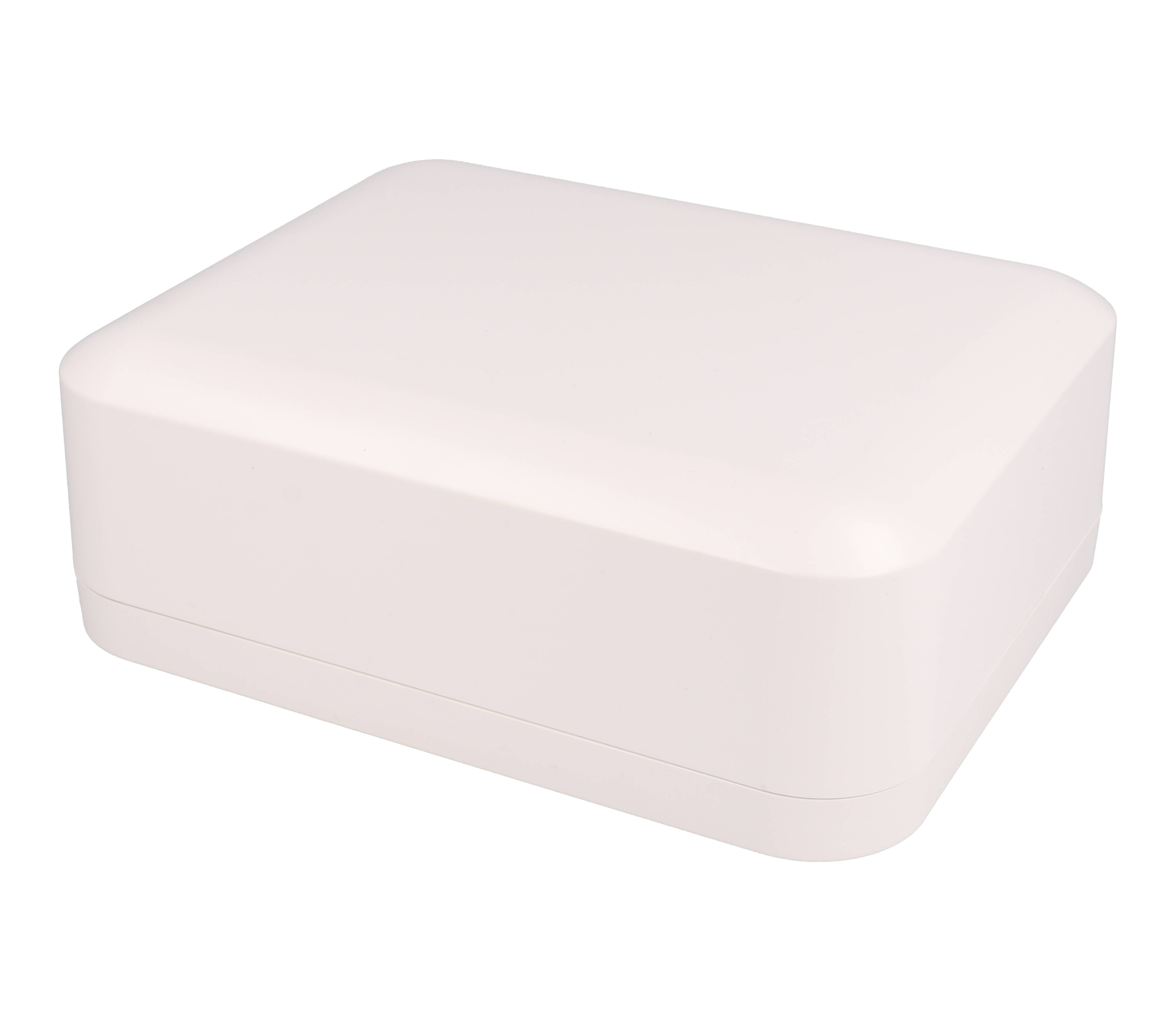 1556GAWH white 200 x 160 x 70 mm ABS desktop and wall-mount enclosure with rounded corners