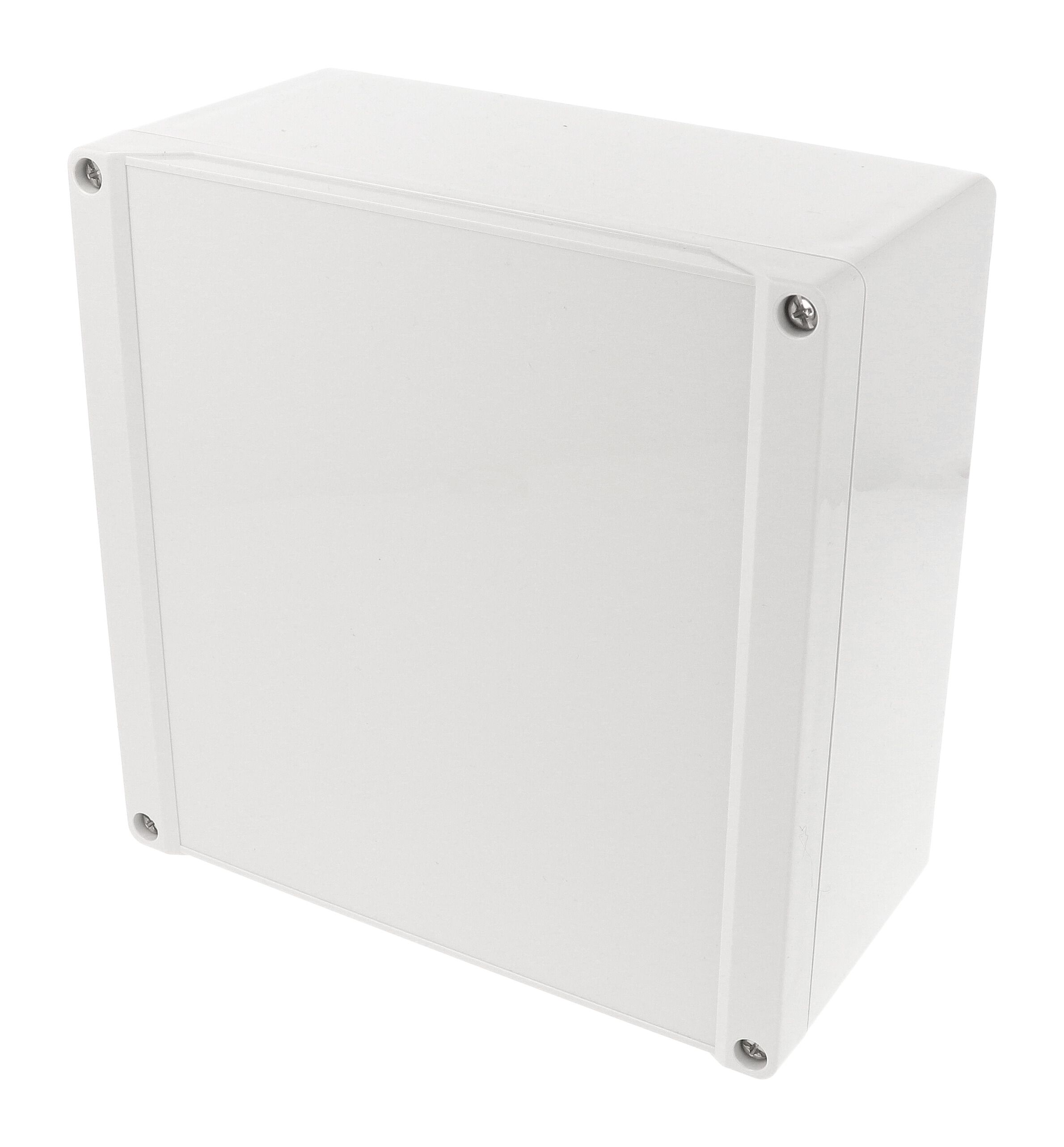 1555WA2GY light gray polycarbonate watertight enclosure, 180 x 180 x 90 mm, with gasketed lid