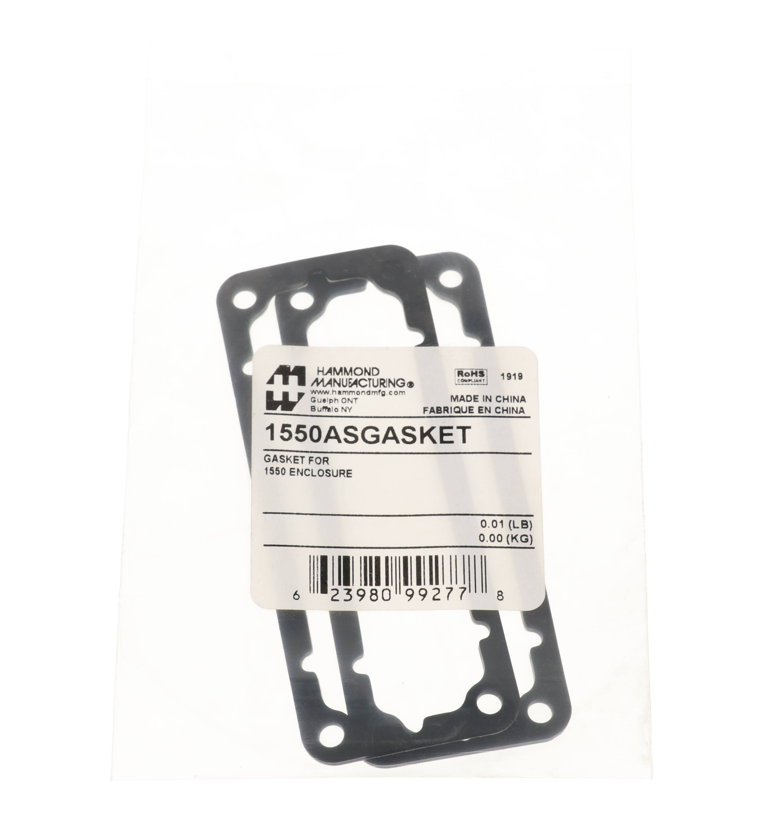 Hammond 1550ASGASKET silicone IP67 lid gasket kit for 1550A diecast enclosures