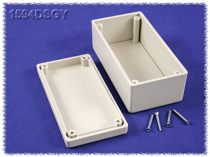 1594DSGY light gray economy ABS plastic enclosure with lid, 132 x 66 x 55 mm
