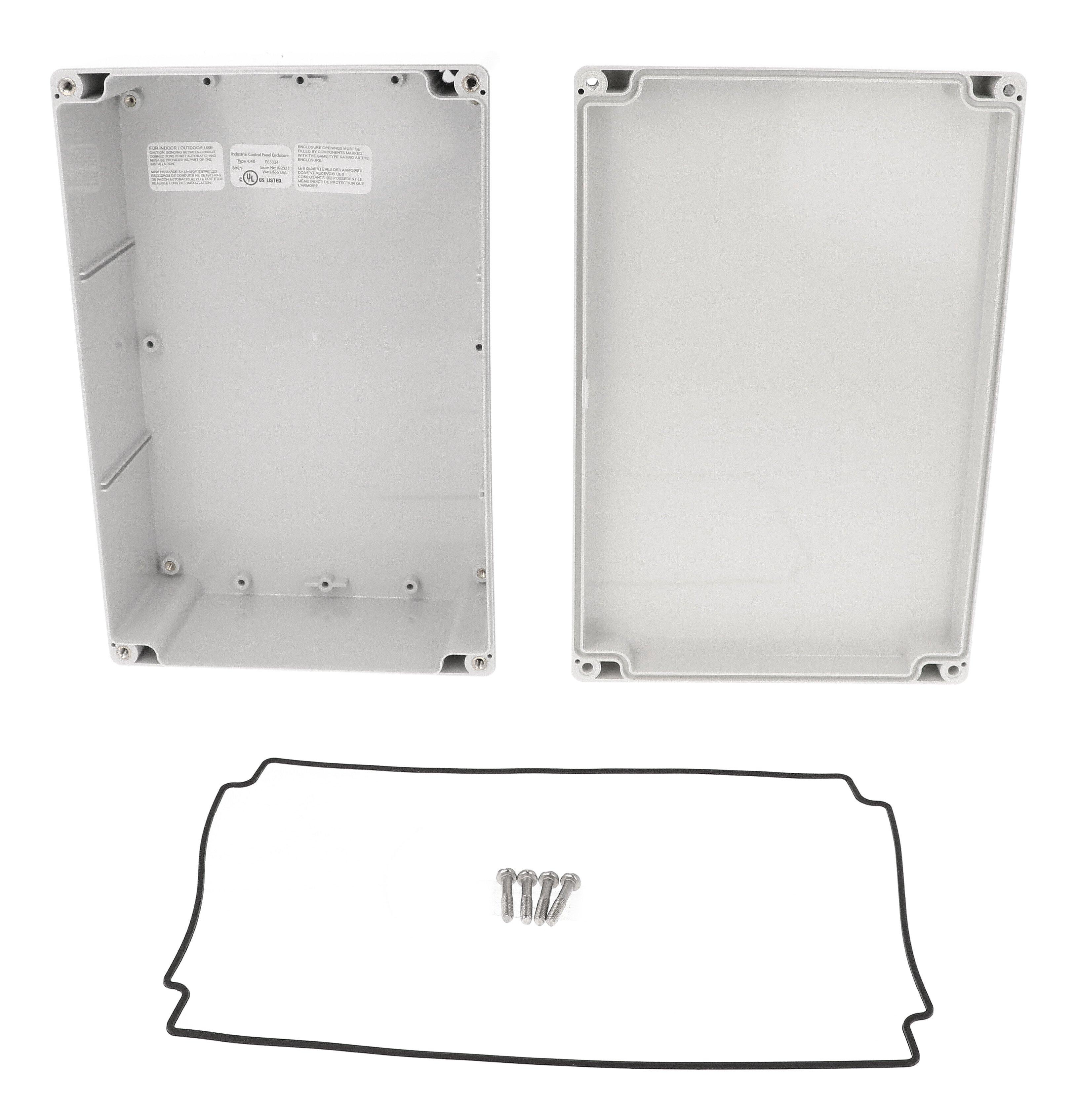 1554V2GY light gray polycarbonate watertight enclosure, 240 x 160 x 90 mm