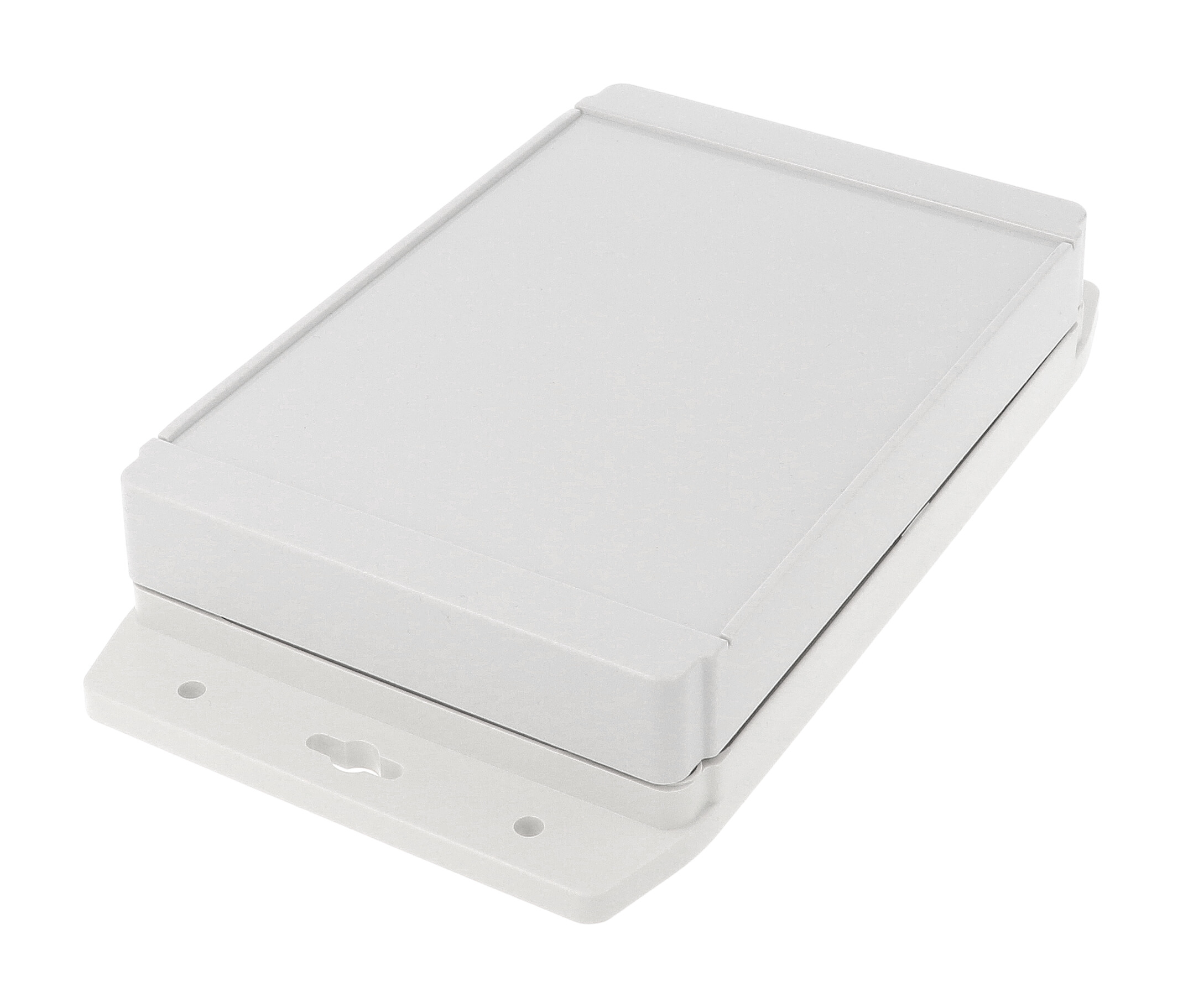 1555HF17GY light grey ABS flanged enclosure, 180 x 120 x 38 mm
