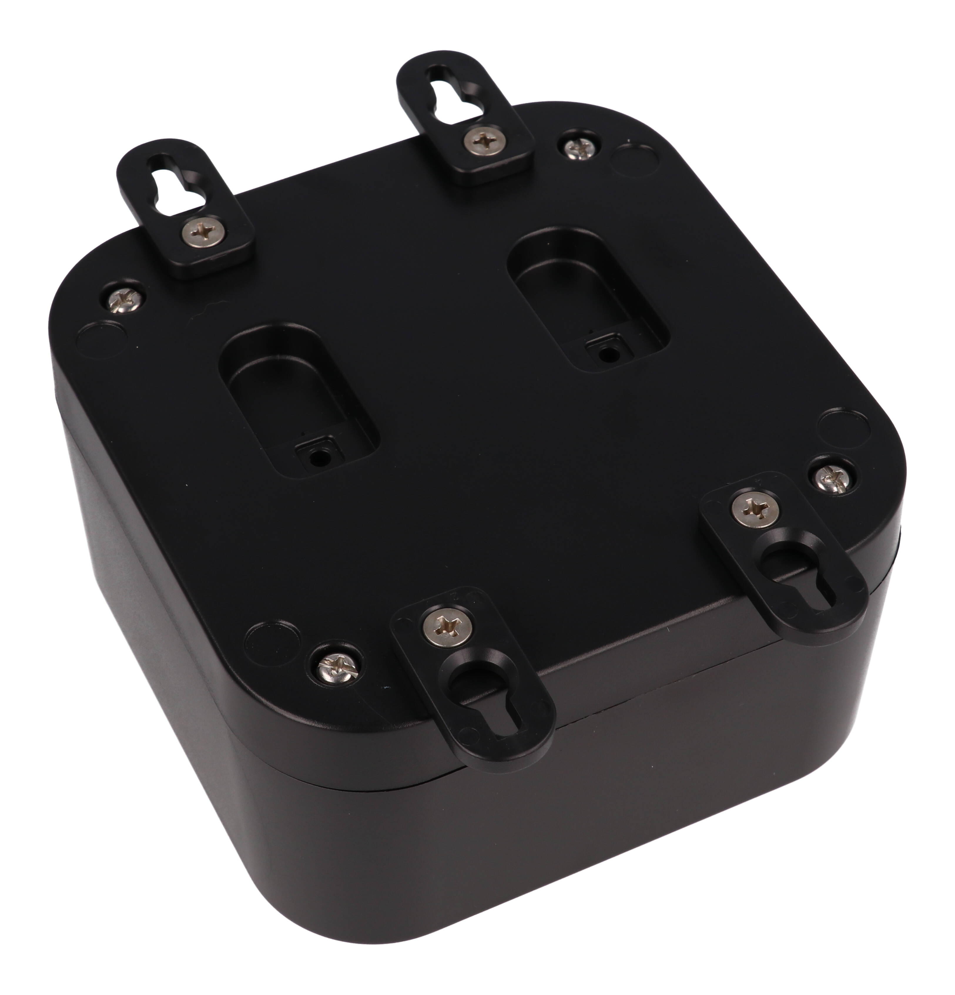 1557DABK black ABS deep watertight enclosure, 120 x 120 x 70 mm, with four-screw gasketed lid