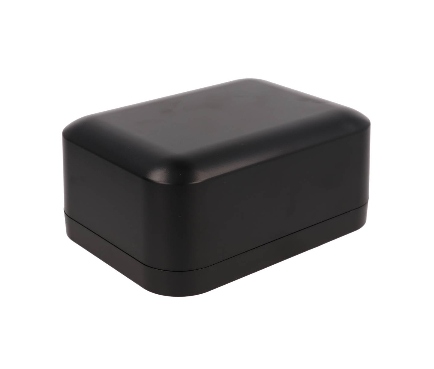 1556EABK black flame-retardant ABS 160 x 120 x 70 mm desktop and wall-mount enclosure with rounded corners