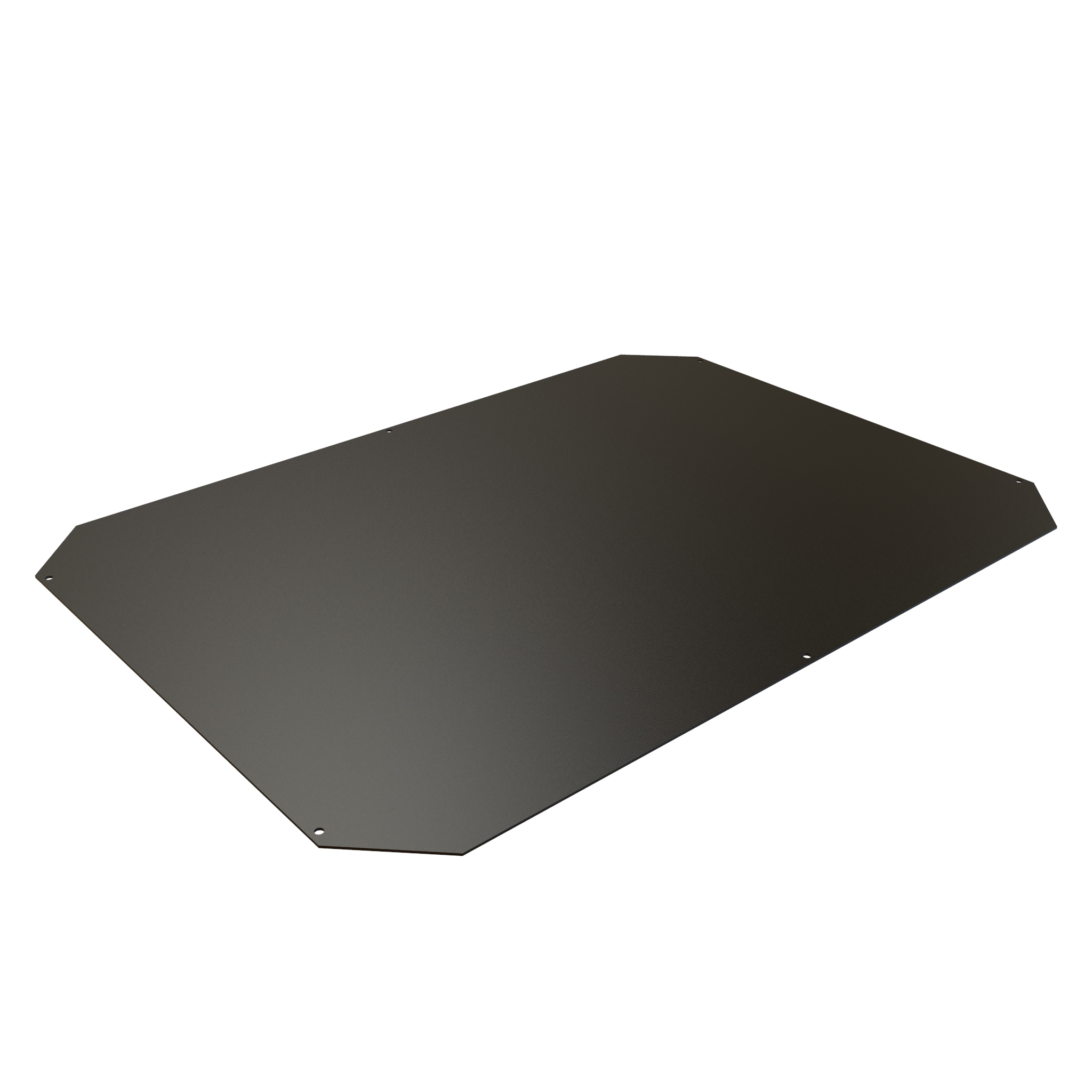 Hammond C4B2436SBK1 solid black 14 gauge steel bottom panel for 24 x 36 in C4 cabinet frames, shown with mounting holes