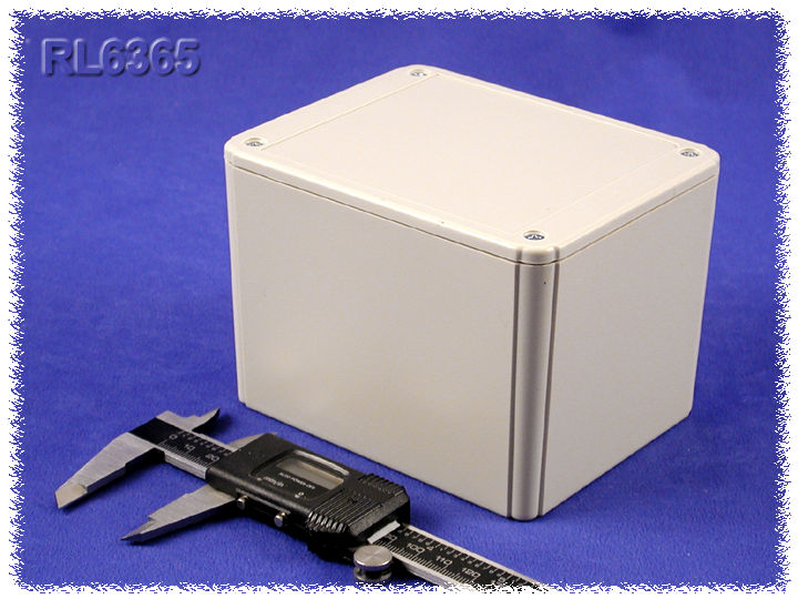 RL6365 light gray ABS plastic project enclosure, 125 x 100 x 90 mm