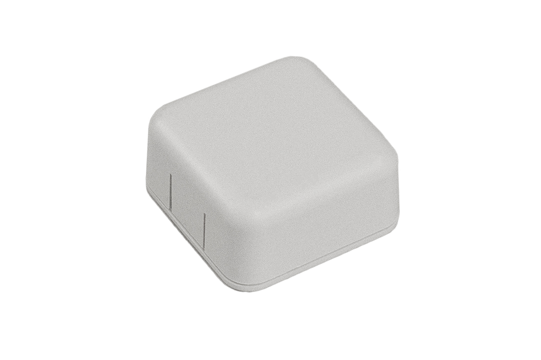 1551SNAP1GY grey unvented snap-fit ABS sensor enclosure, 40 x 40 x 20 mm, with wall-mount slots