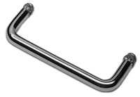 Hammond 1427S3 chrome round steel chassis handle with 4.00 in mounting hole centers — view 4