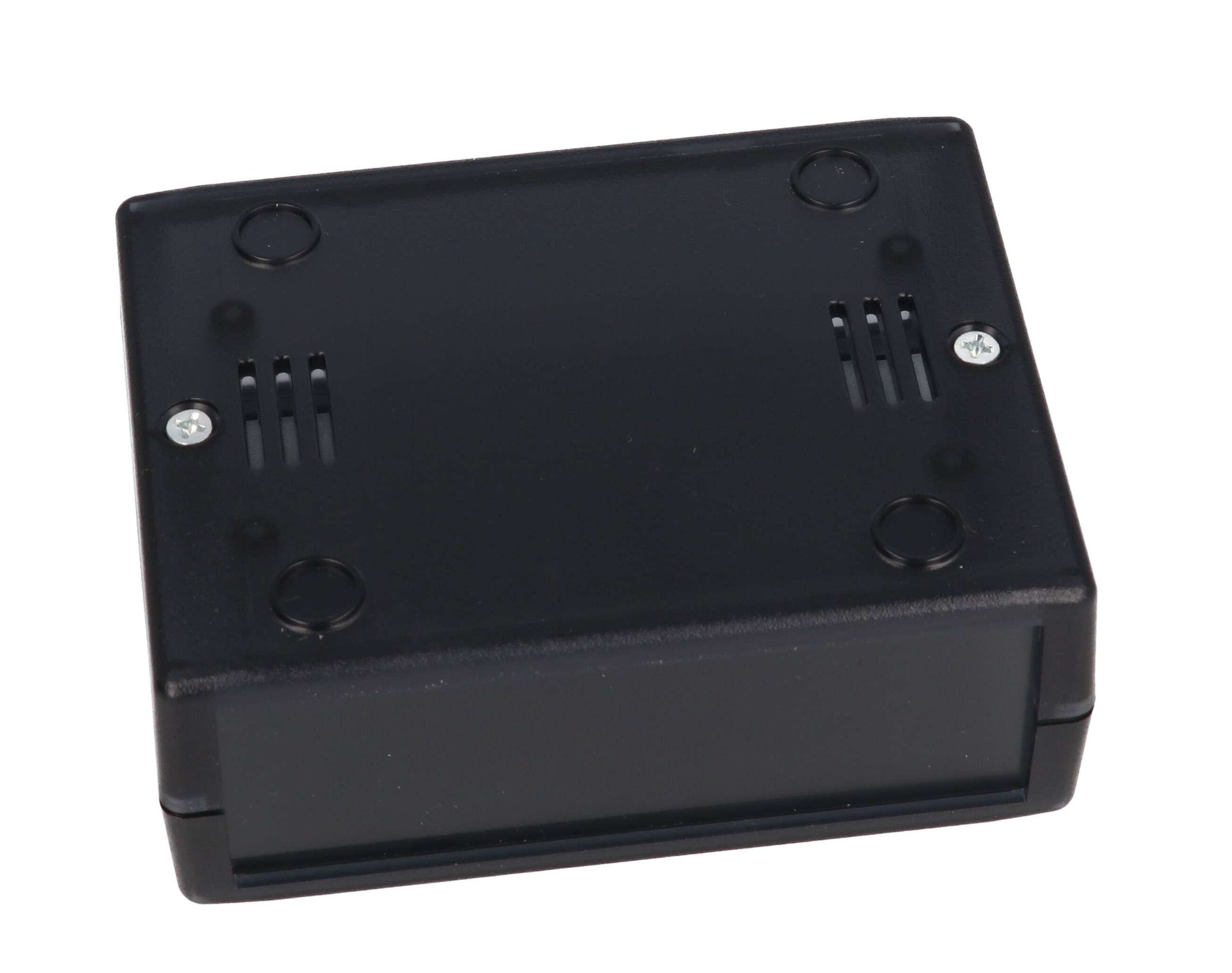 RM2005LTBK translucent black ABS instrument enclosure with removable end panels, 105 x 80 x 40 mm
