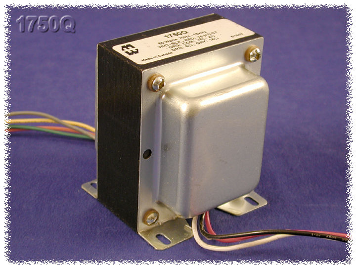 1750Q — Output transformer, guitar amp, 7,371 C.T. ohm pri., 4, 8, 16 ohm sec., 50W