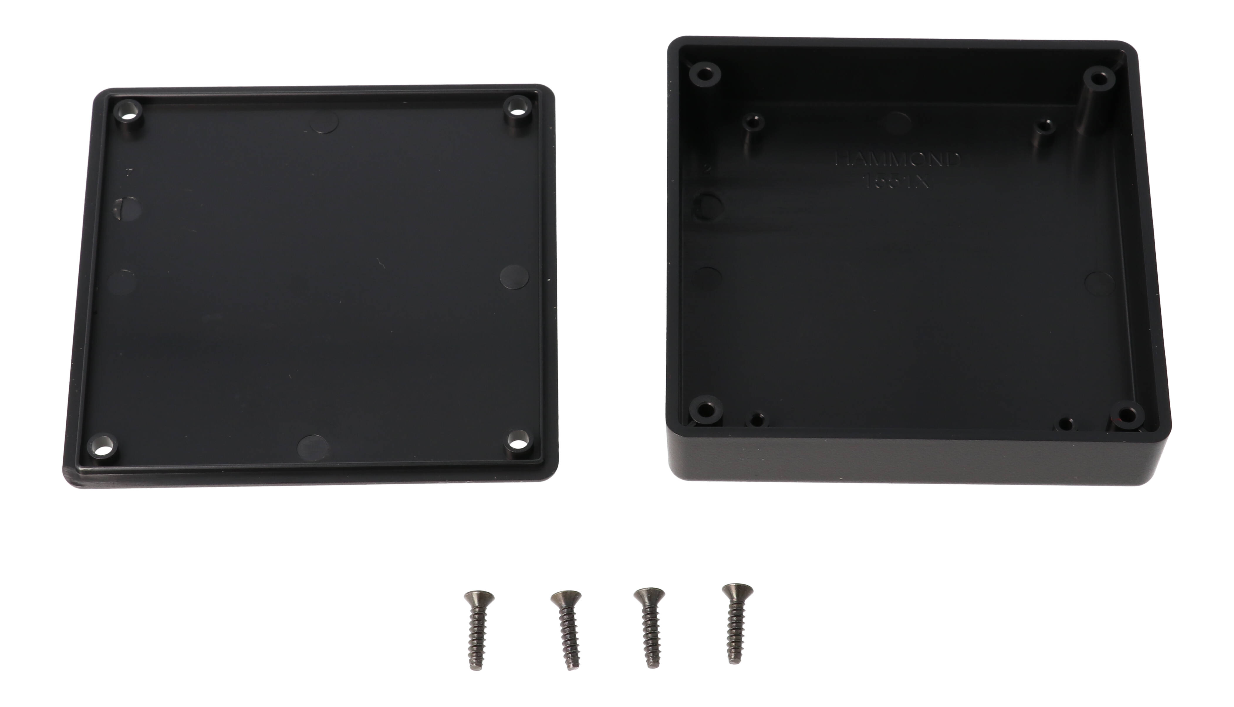 1551XBK black ABS miniature enclosure, 80 x 80 x 20 mm