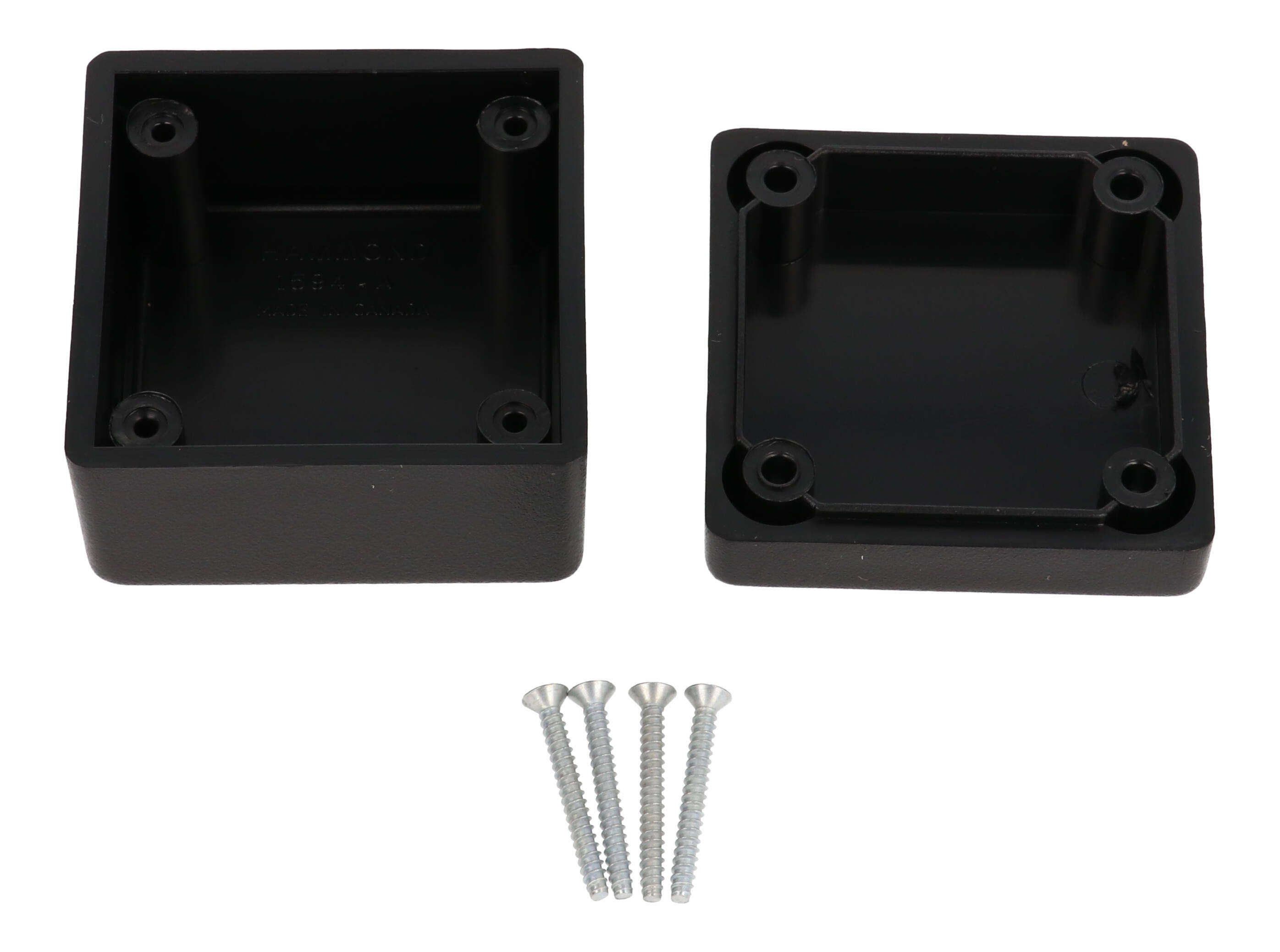 1594ASBK black economy abs plastic 1594A enclosure, 56 x 56 x 40 mm, with lid