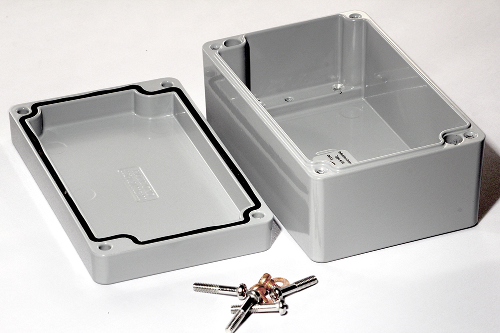 1590Z120GY gray RAL 7001 diecast aluminum enclosure, 125 x 80 x 59 mm