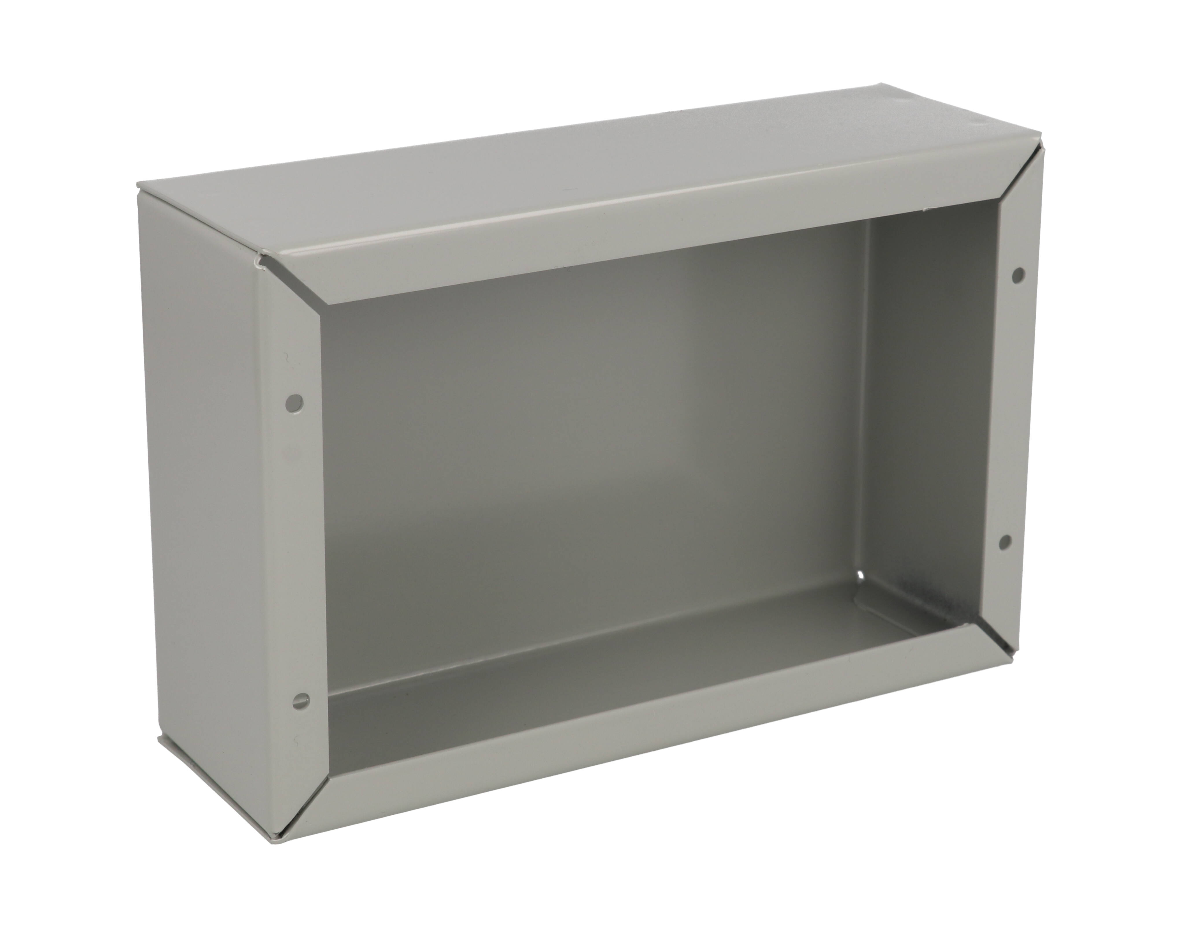 1441-8 ASA 61 grey 6 x 4 x 2 in spot welded steel chassis