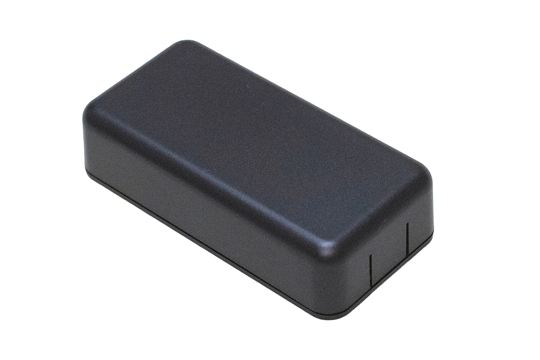 1551SNAP2BK black unvented snap-fit ABS sensor enclosure, 80 x 40 x 20 mm, with wall-mount slots