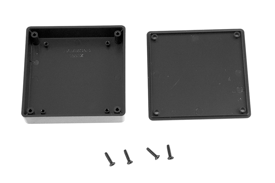 1551XBK black ABS miniature enclosure, 80 x 80 x 20 mm