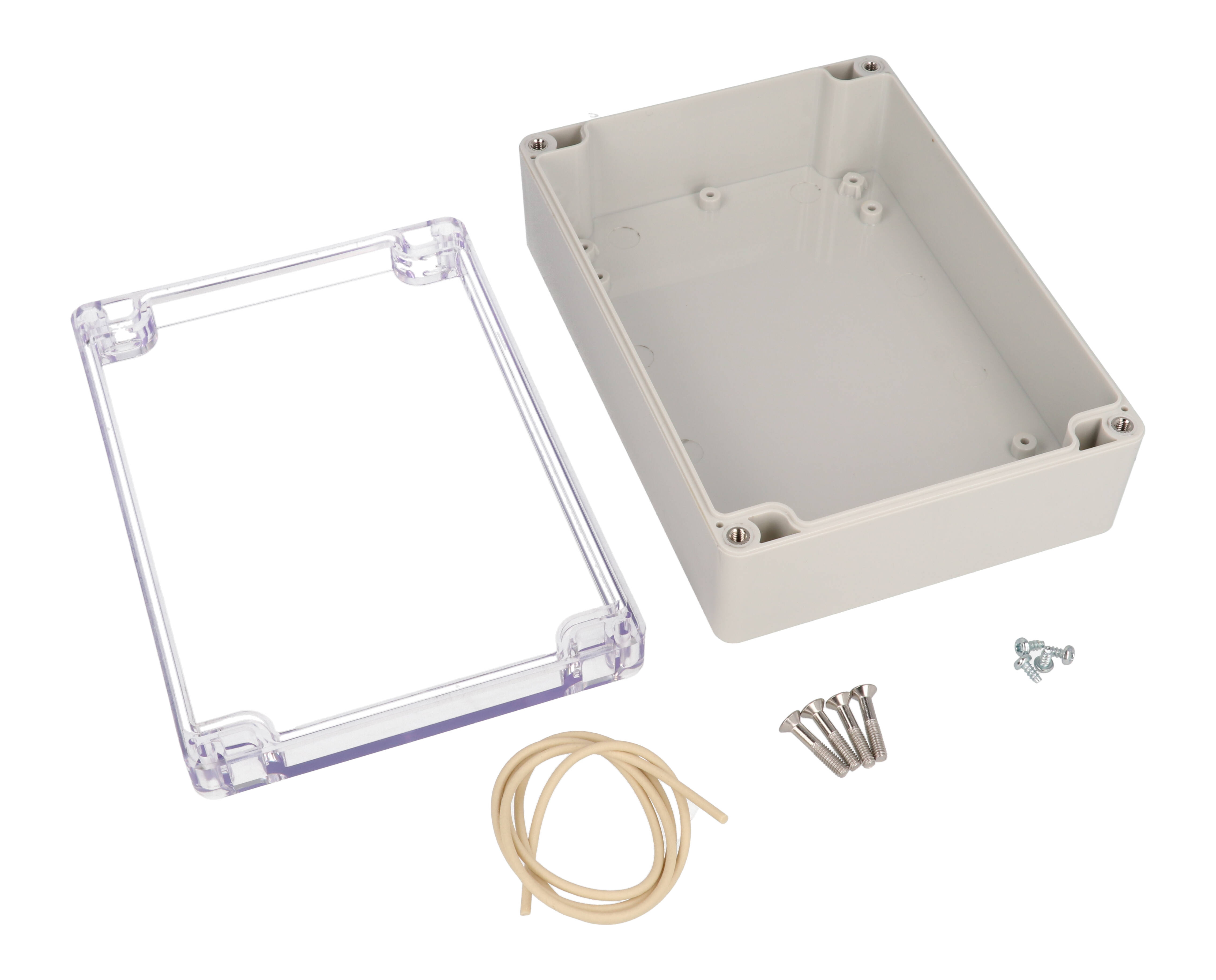 RZ0214C polycarbonate water-tight enclosure with clear lid, 171 x 121 x 55 mm