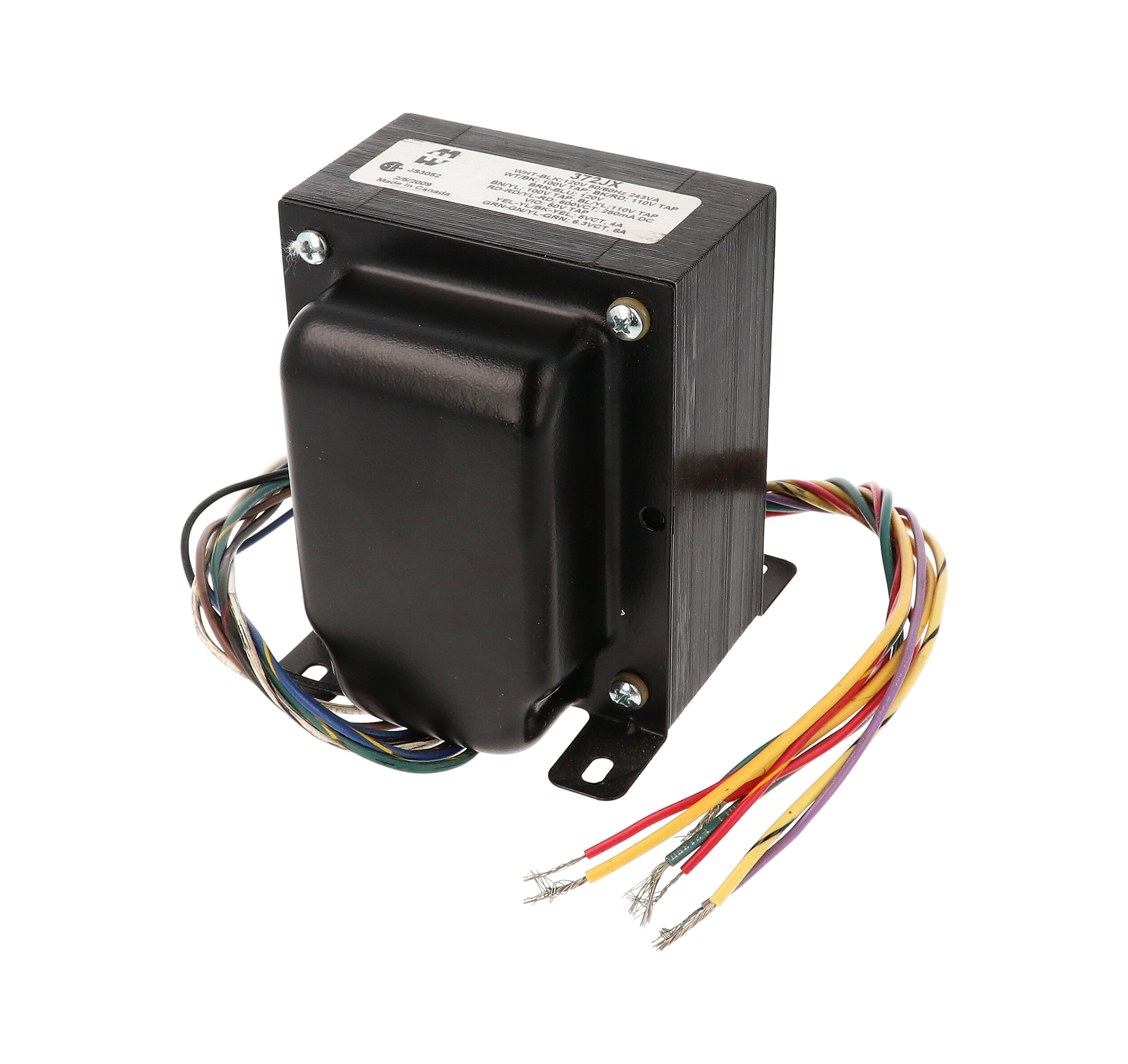 270EX 118 VA high voltage plate and filament transformer, vertical (X) enclosed chassis mount, 550V C.T. @ 144mA secondary — view 8