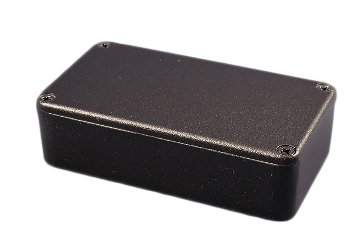 1590BBK black textured diecast aluminum enclosure with lid and cover screws