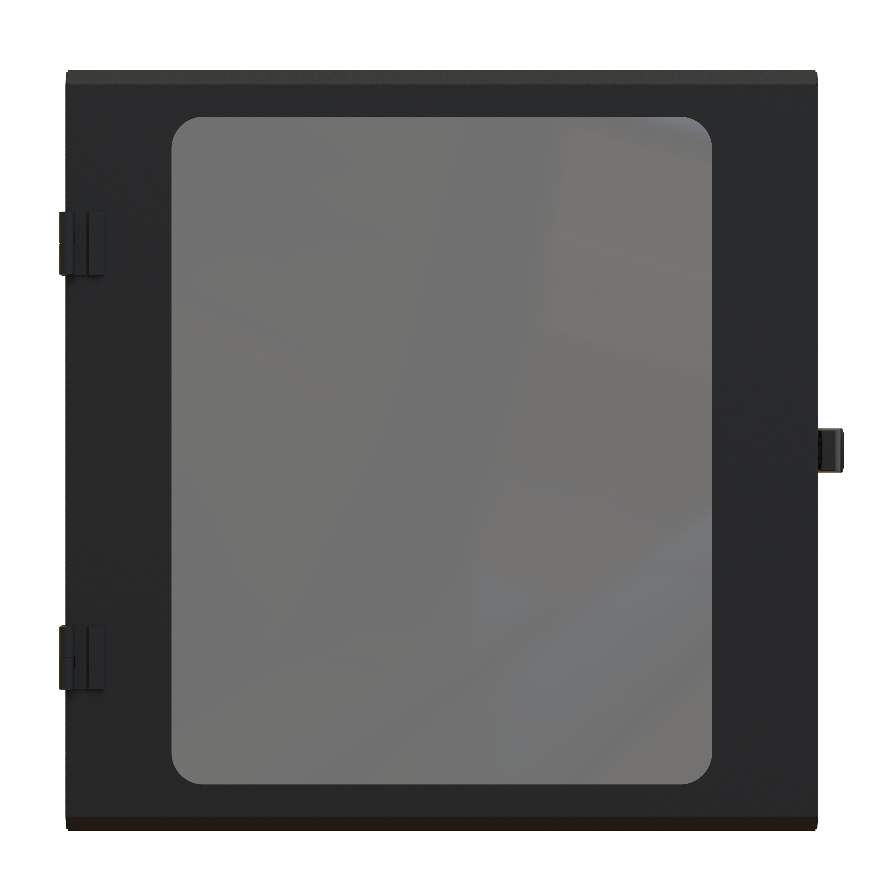 Hammond HWCWD2412UBK 12U 24 in wide tinted acrylic window locking door in textured black for HWC wall mount cabinets