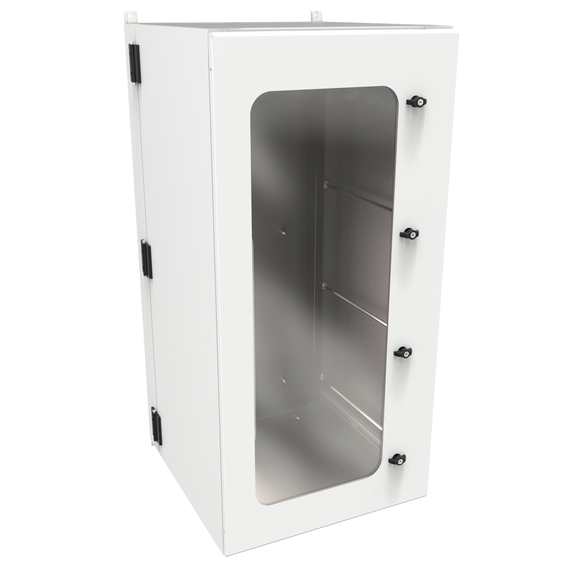 Hammond NWM18U2536SFLG 18U outdoor wall-mount cabinet with solid filter-ready door in light gray finish — view 17