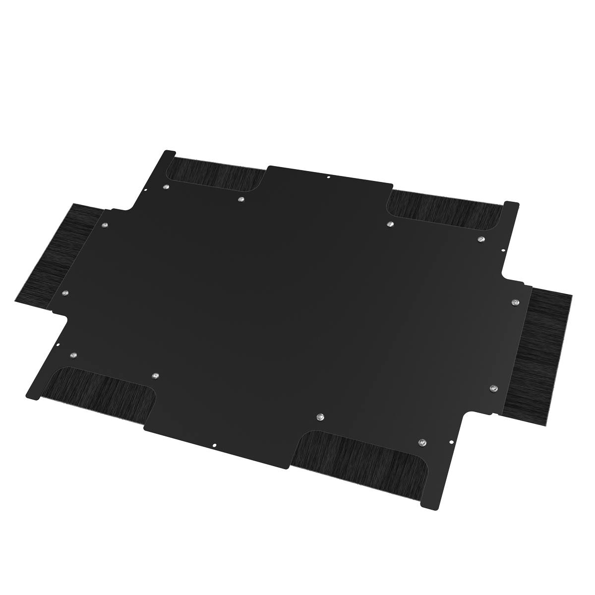 Hammond H1BB2448BK brushed black steel bottom panel with cable entry knockouts for 24 x 48 in H1 cabinet frames
