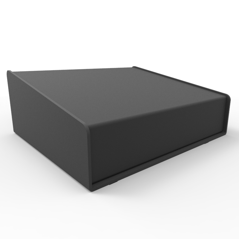 1456FE1BKBK 10-degree sloped aluminum console with black top panel and black case