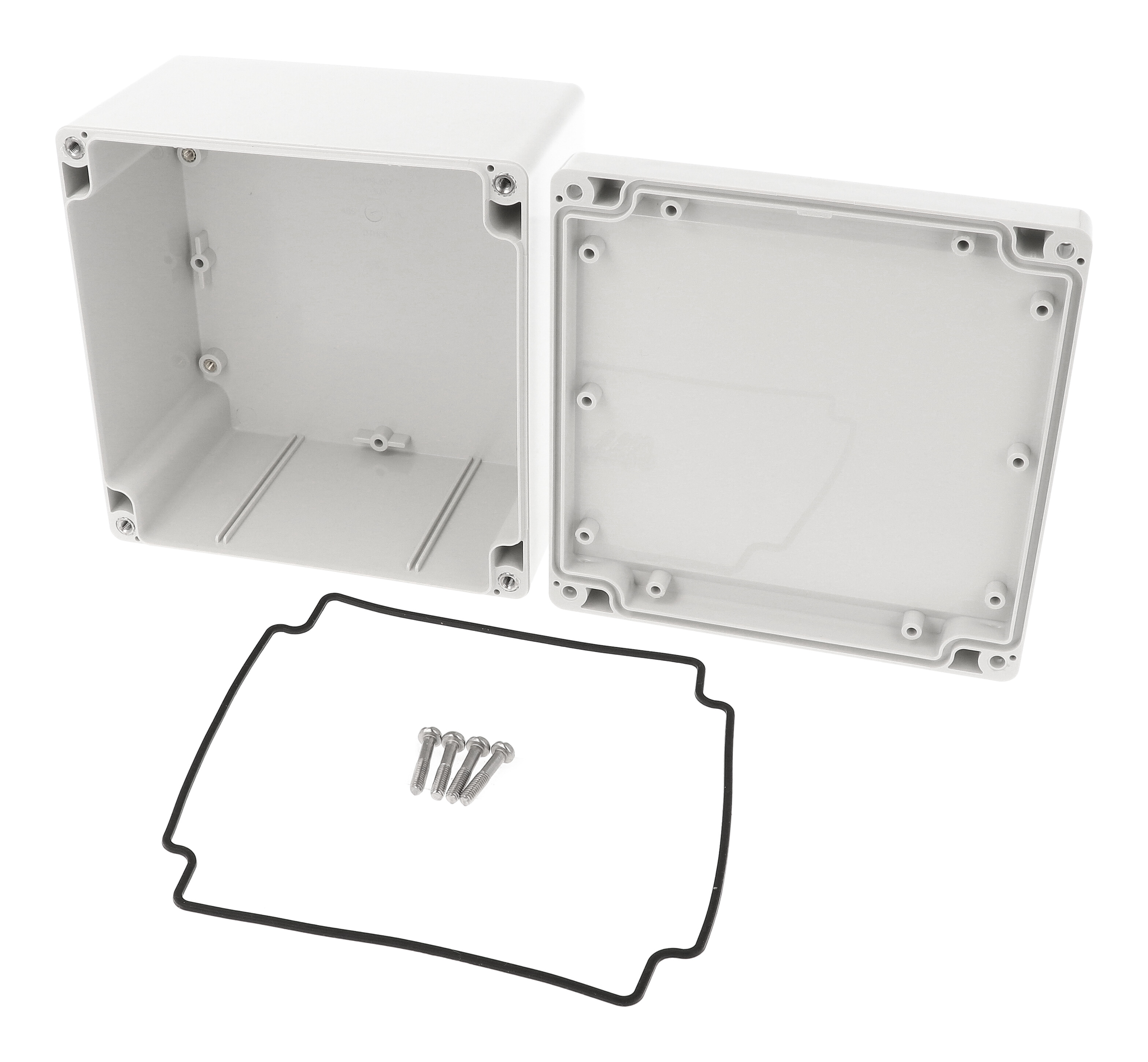 1555QAGY deep light gray ABS watertight enclosure, 140 x 140 x 90 mm